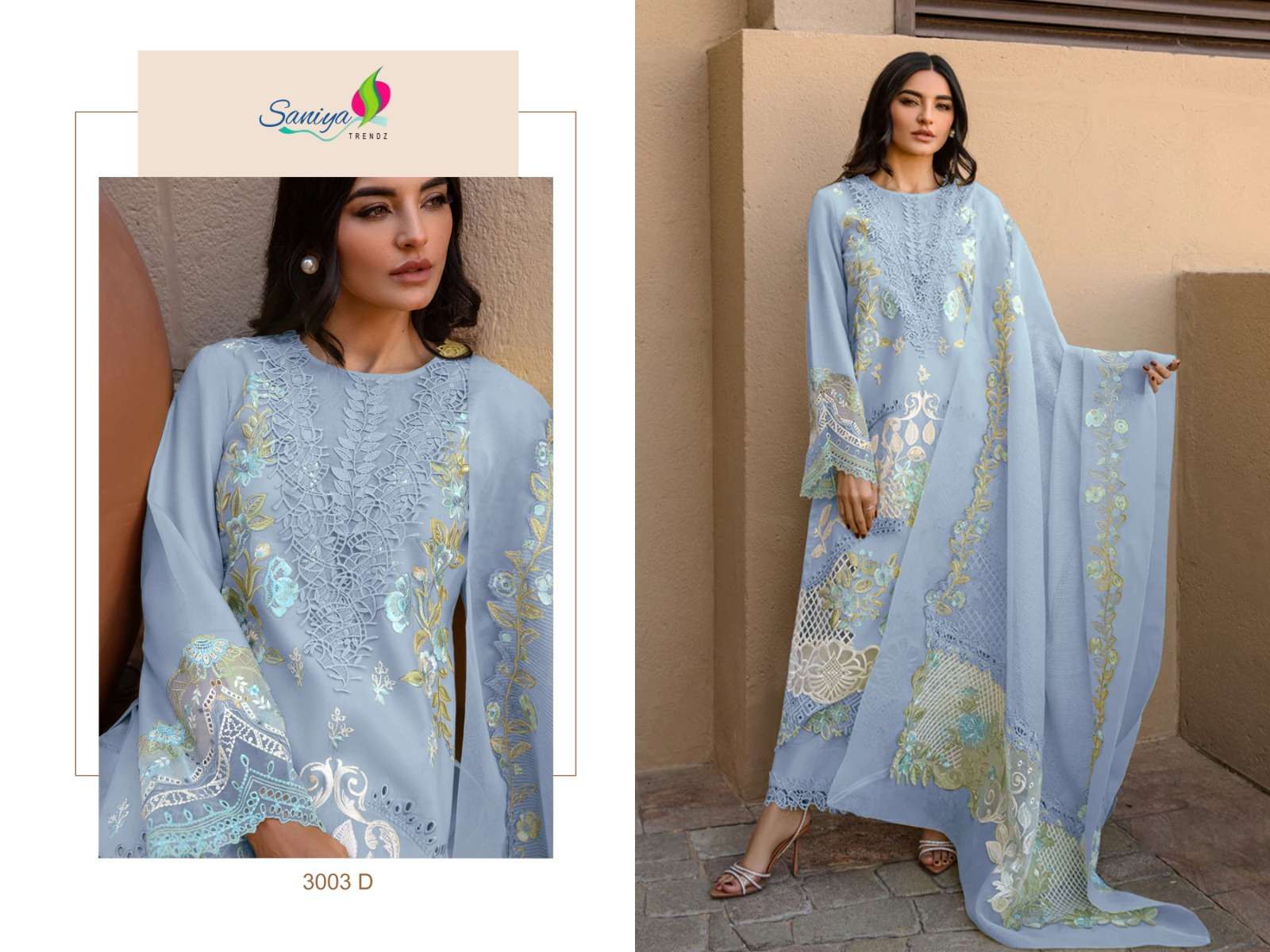 rang rasiya vol-3 nx by saniya trendz cotton with chikankari embroidered pakistani suits catalogue surat gujarat 