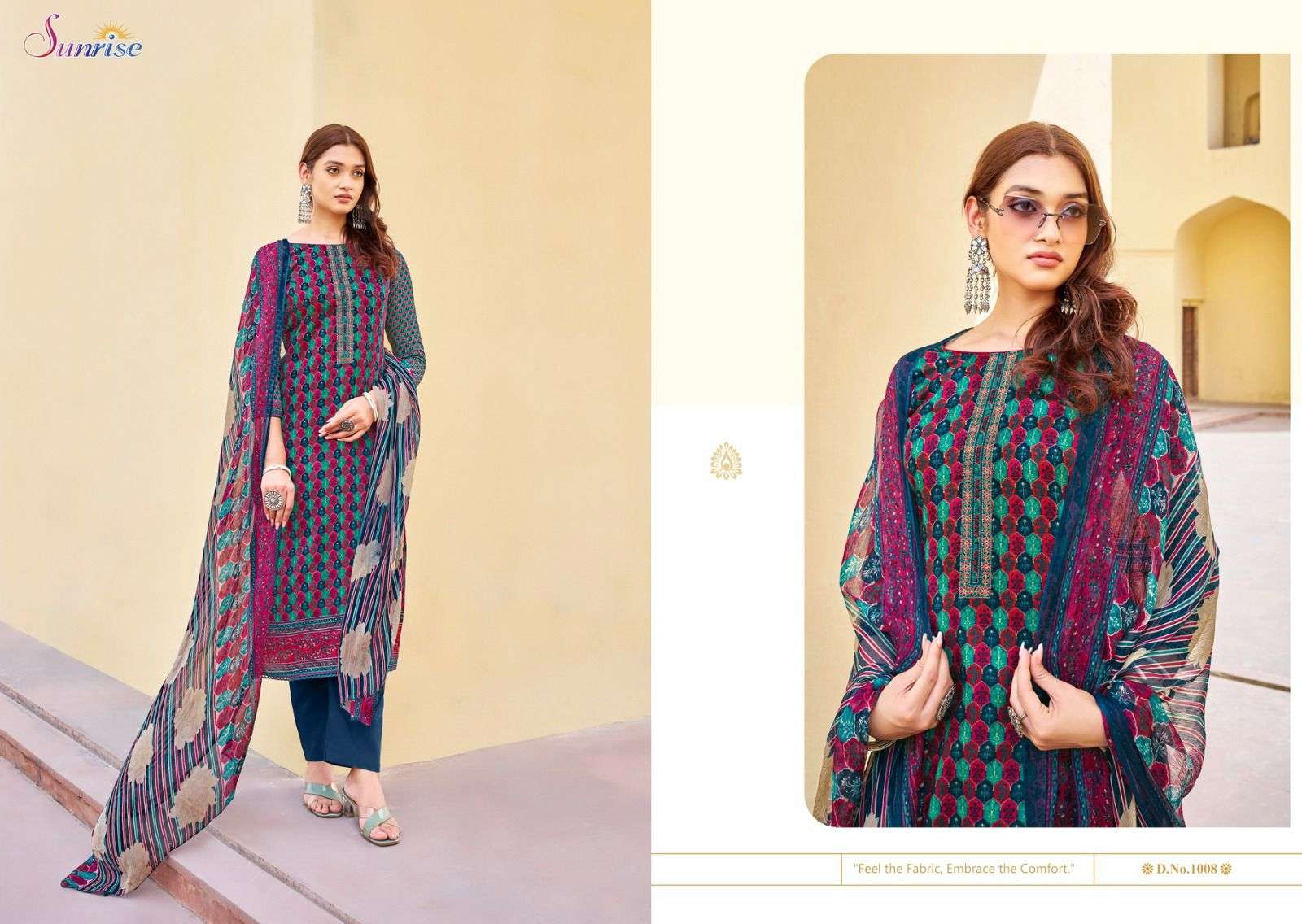 sheila by sunrise creation 1001-1008 series trendy designer salwar kameez catalogue manufacturer surat gujarat 