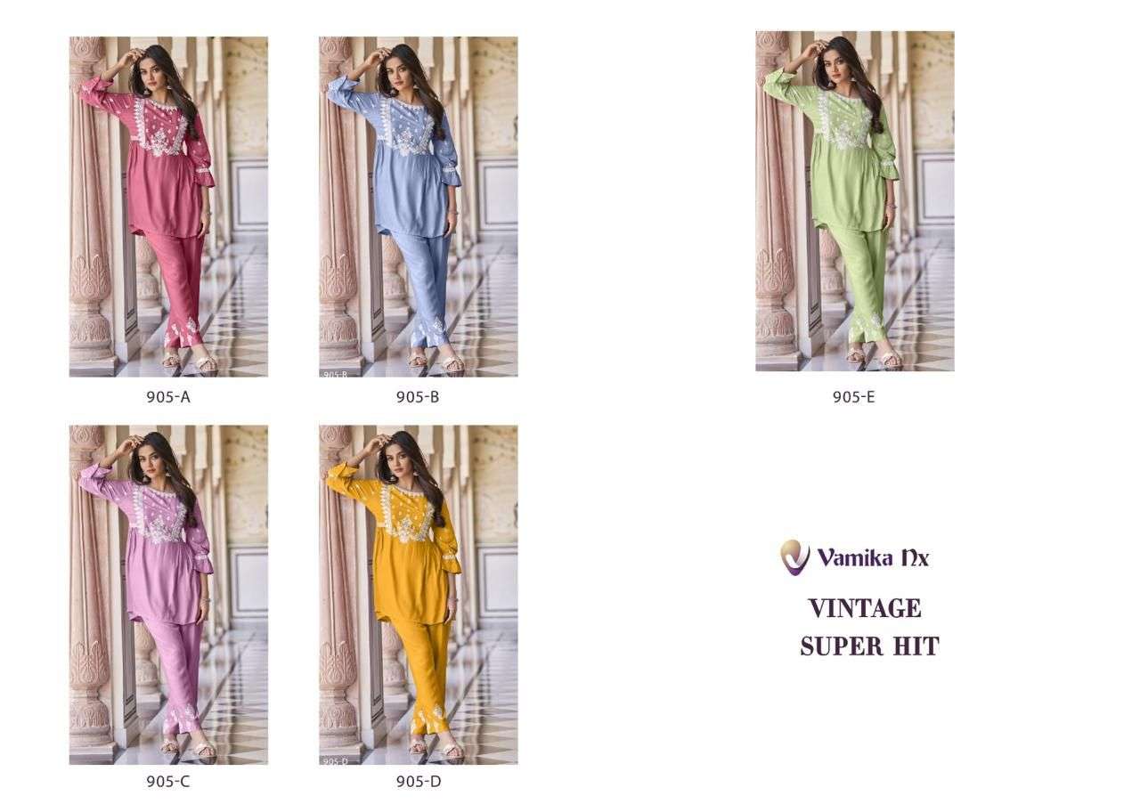 vintage super hit by vamika rayon designer code set wholesale market surat gujarat 