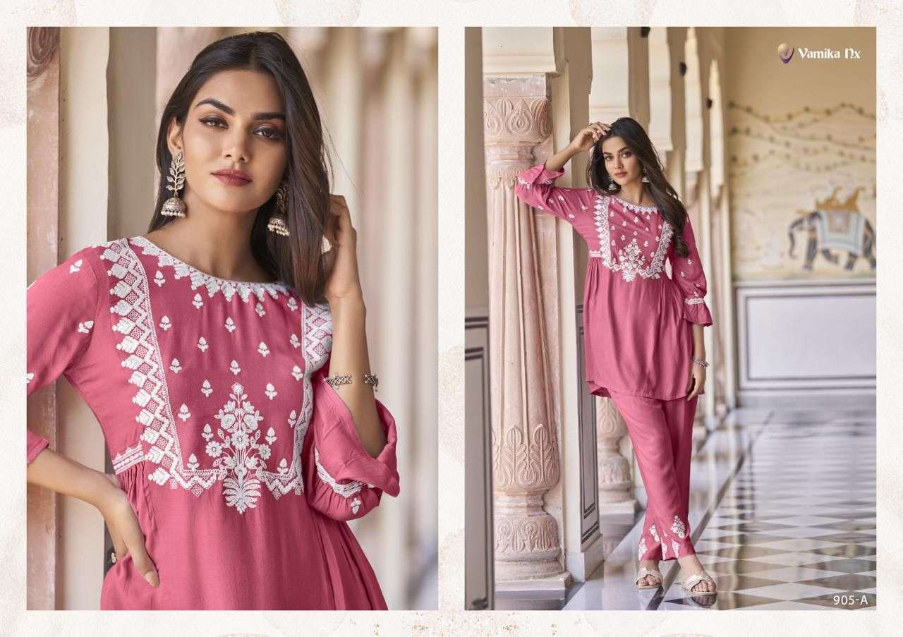 vintage super hit by vamika rayon designer code set wholesale market surat gujarat 