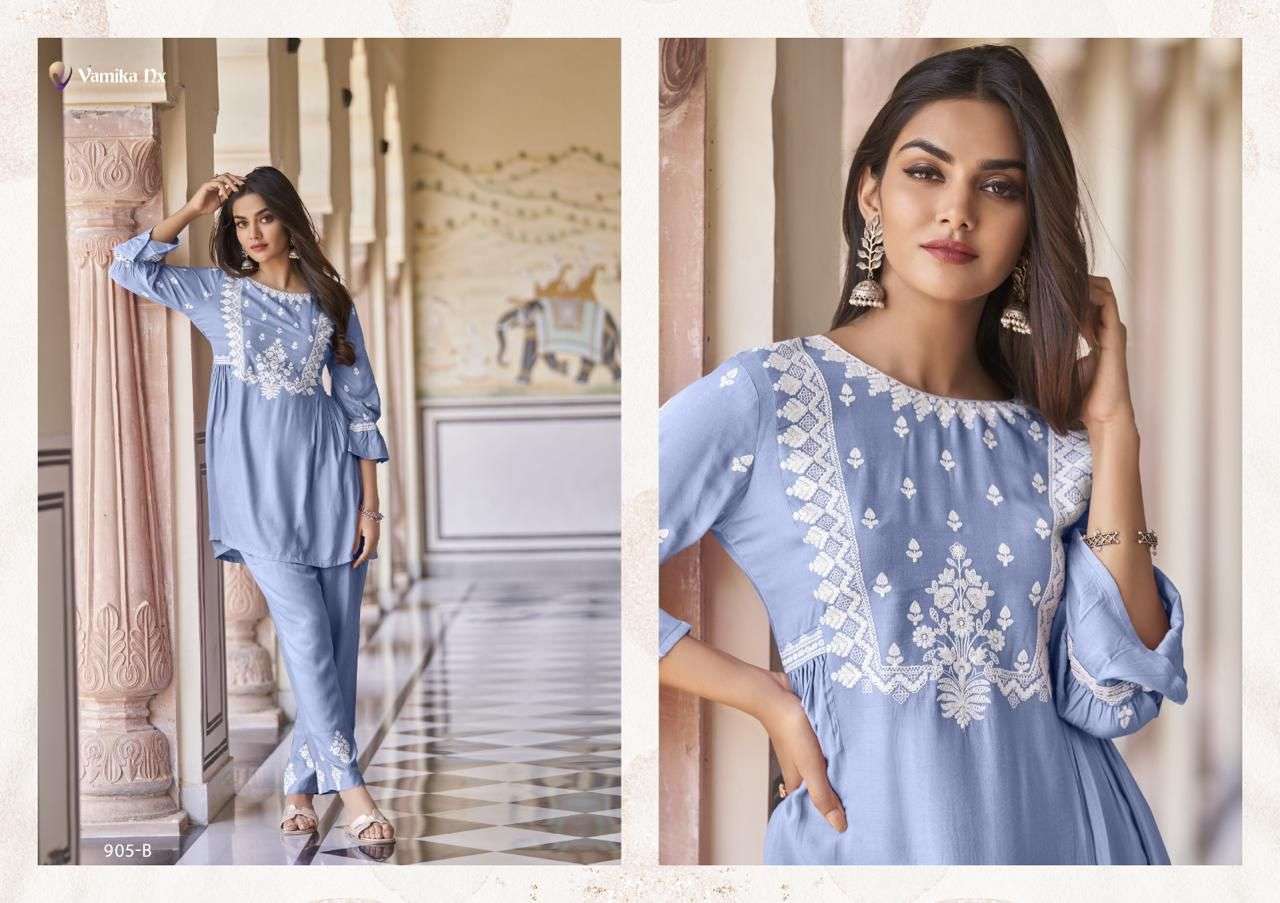 vintage super hit by vamika rayon designer code set wholesale market surat gujarat 