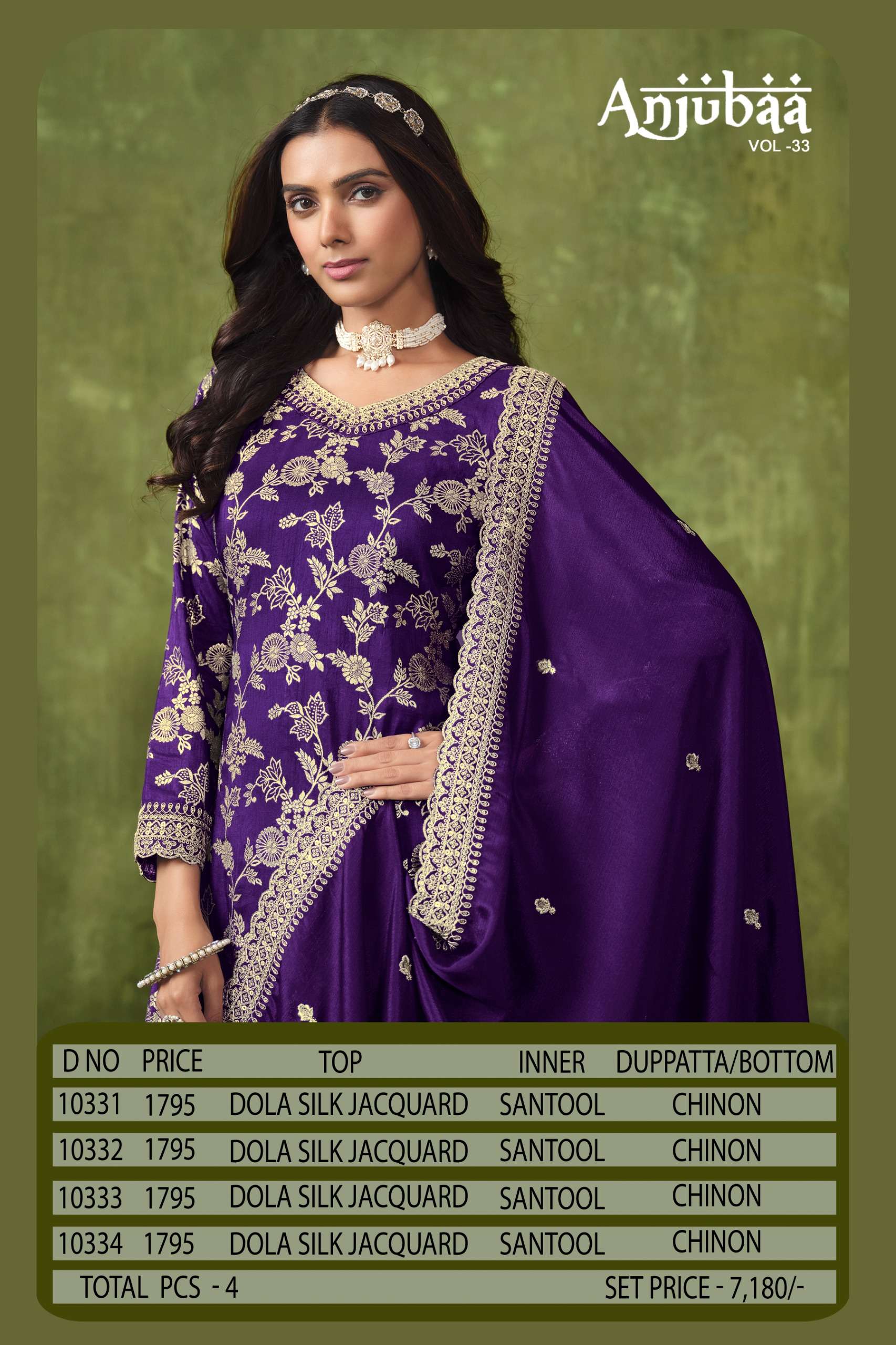 anjubaa anjubaa vol-33 party wear designer salwar suits latest catalogue wholesaler surat gujarat 