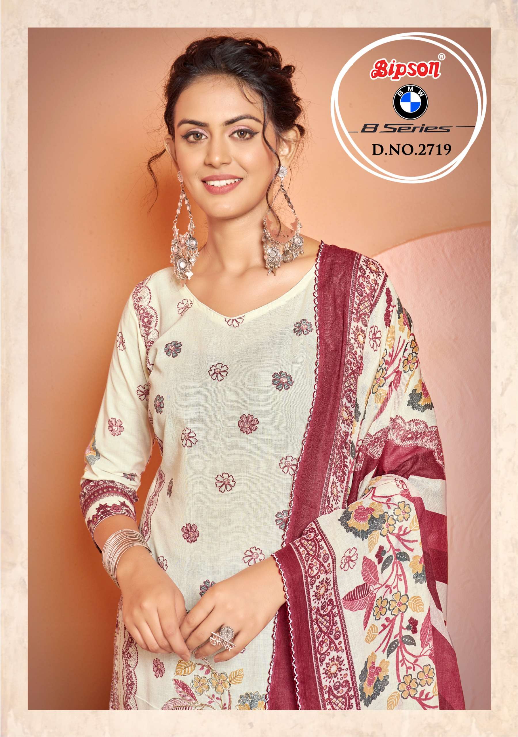 bipson prints bmw 8 series 2719 series pure cotton dress material catalogue wholesale rate surat gujarat 