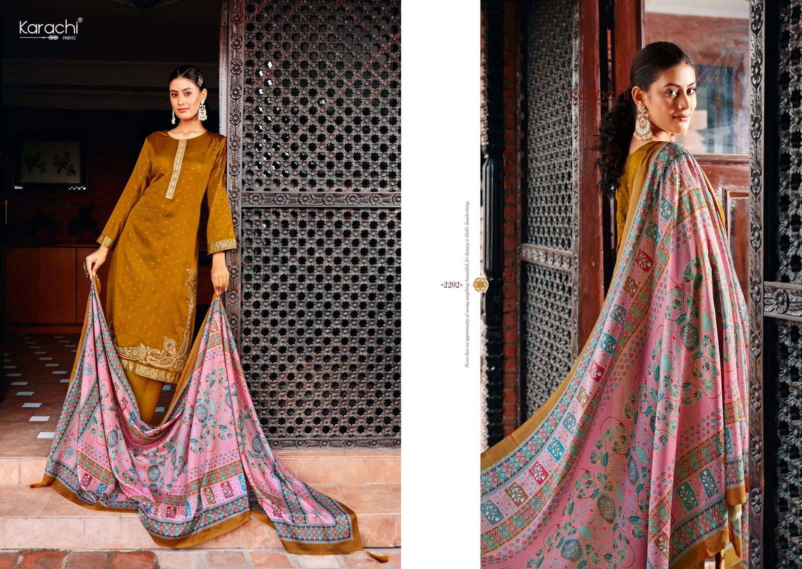 fitoor by karachi prints 2201-2206 series jam satin designer salwar kameez catalogue online purchasing surat gujarat 