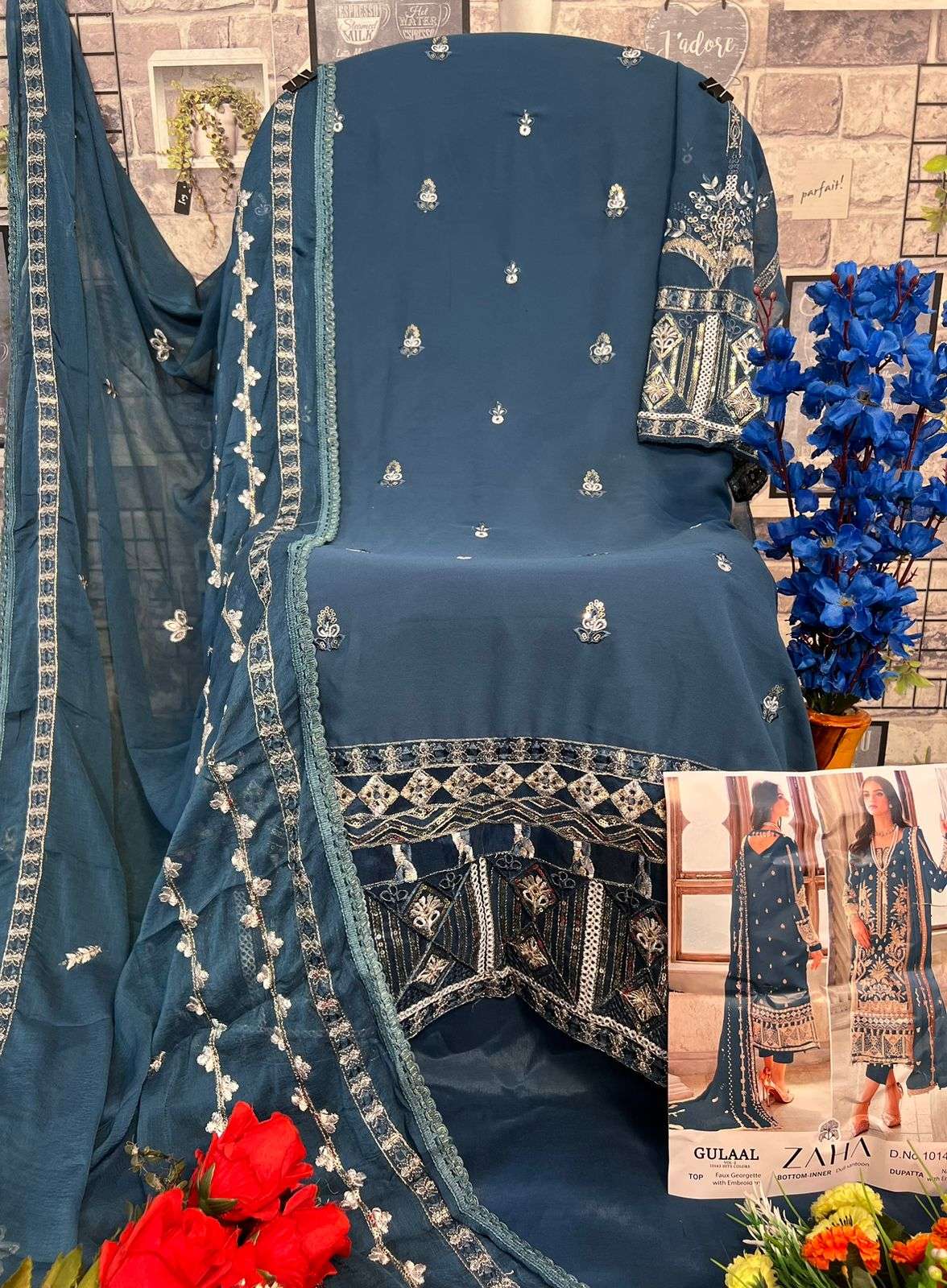 gulaal vol-2 by zaha georgette with heavy embroidered salwar suits catalogue online supplier surat gujarat 