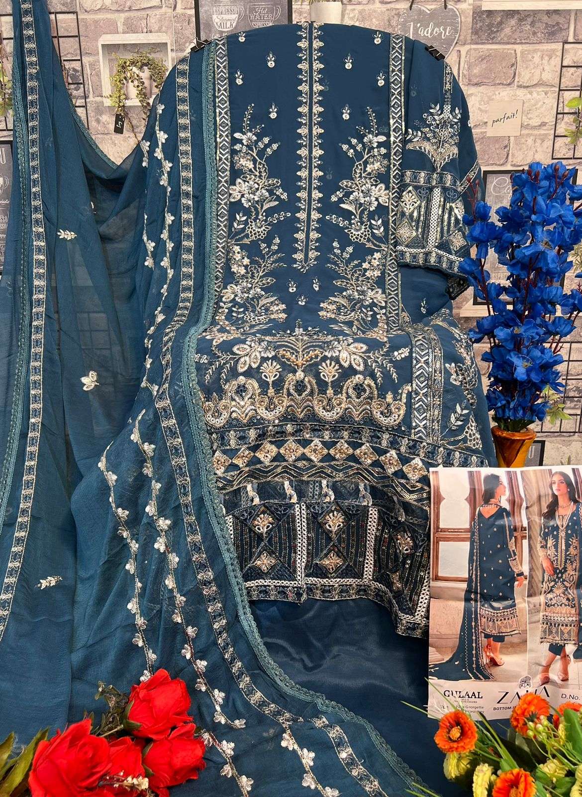 gulaal vol-2 by zaha georgette with heavy embroidered salwar suits catalogue online supplier surat gujarat 