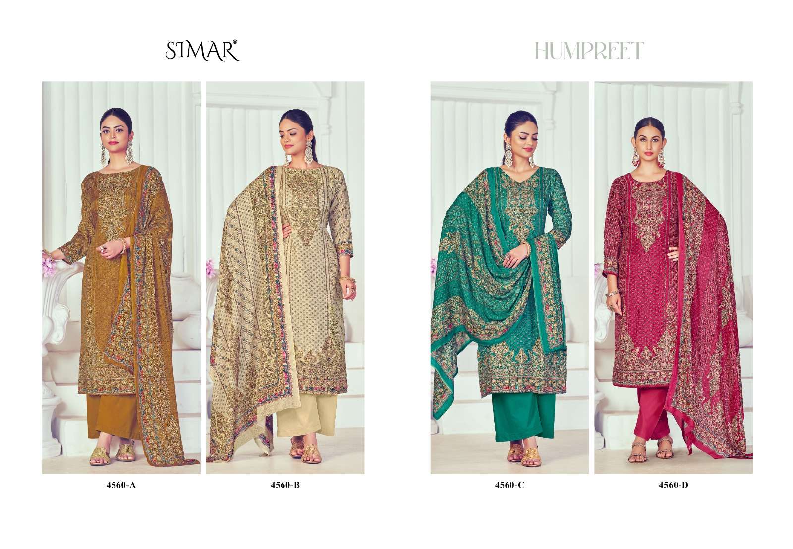 humpreet by glossy digital print with handwork designer party wear dress material catalogue manufacturer surat gujarat 