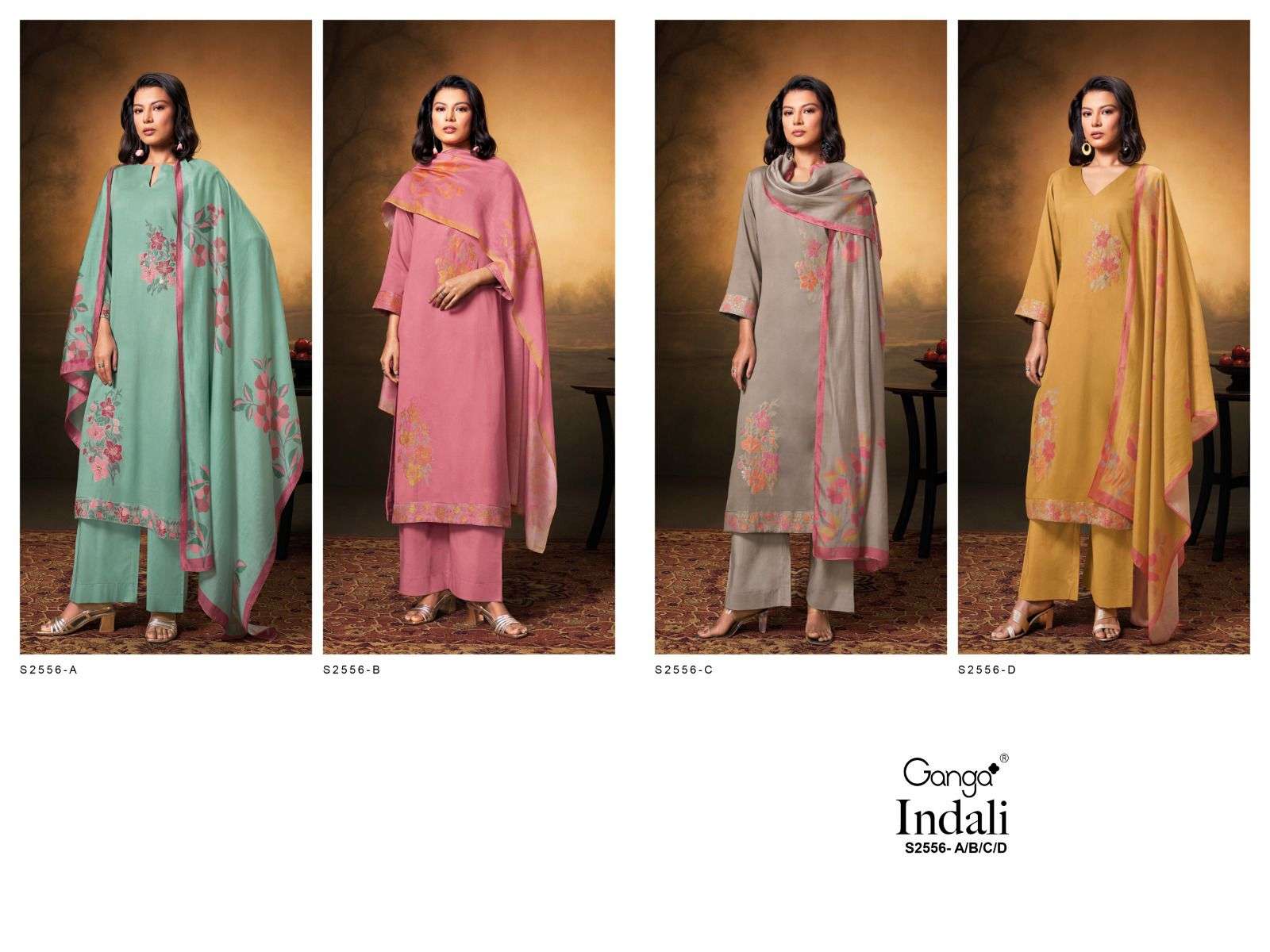indali 2556 series by ganga stylish designer salwar kameez catalogue latest collection wholesaler price surat gujarat 