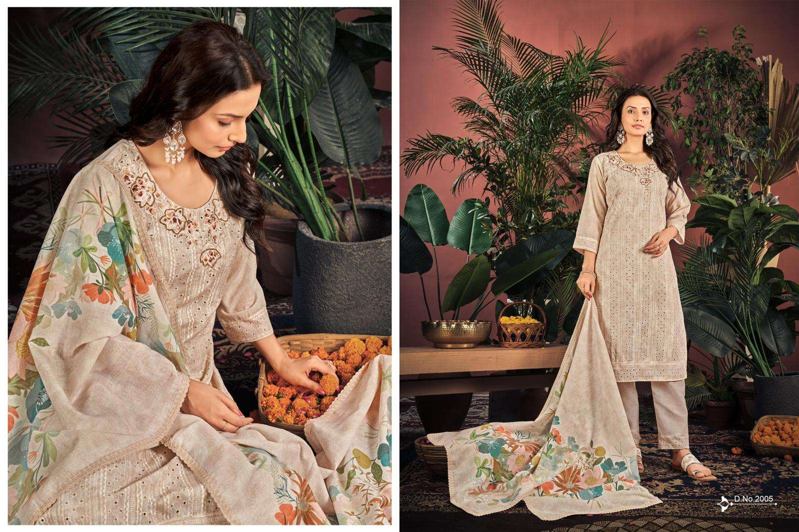 isavasyam corporation cotton chikan applique vol 2 2001-2006 series cambric cotton chikan digital party wear stich ladies collection 