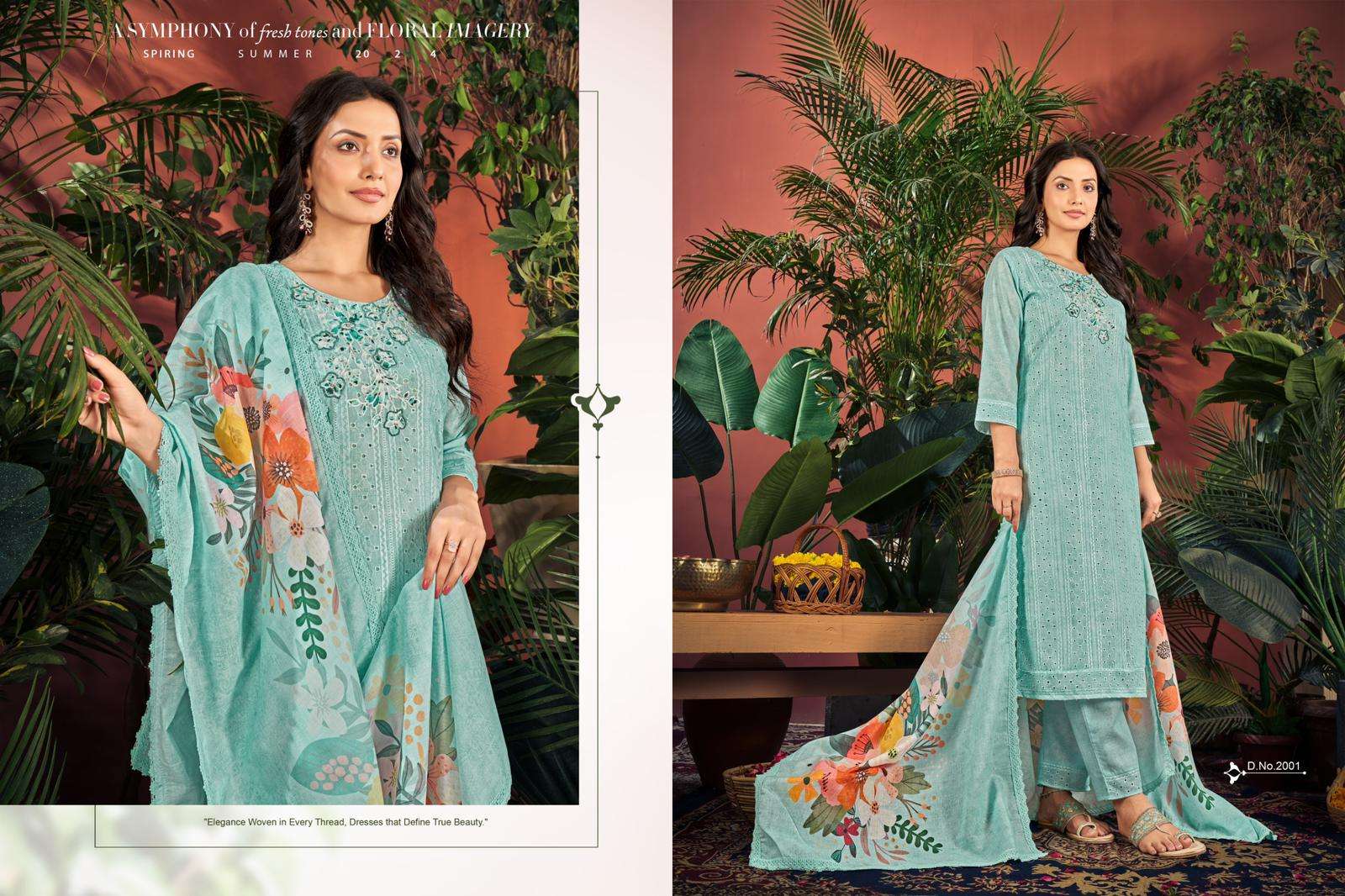isavasyam corporation cotton chikan applique vol 2 2001-2006 series cambric cotton chikan digital party wear stich ladies collection 