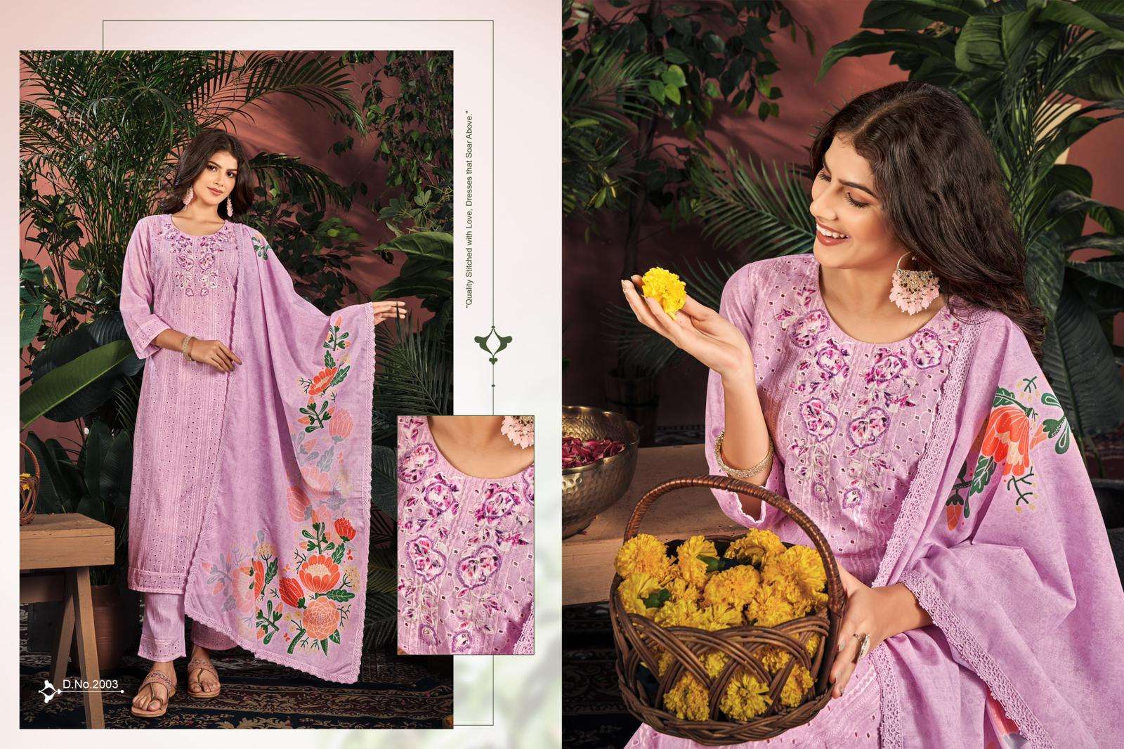 isavasyam corporation cotton chikan applique vol 2 2001-2006 series cambric cotton chikan digital party wear stich ladies collection 