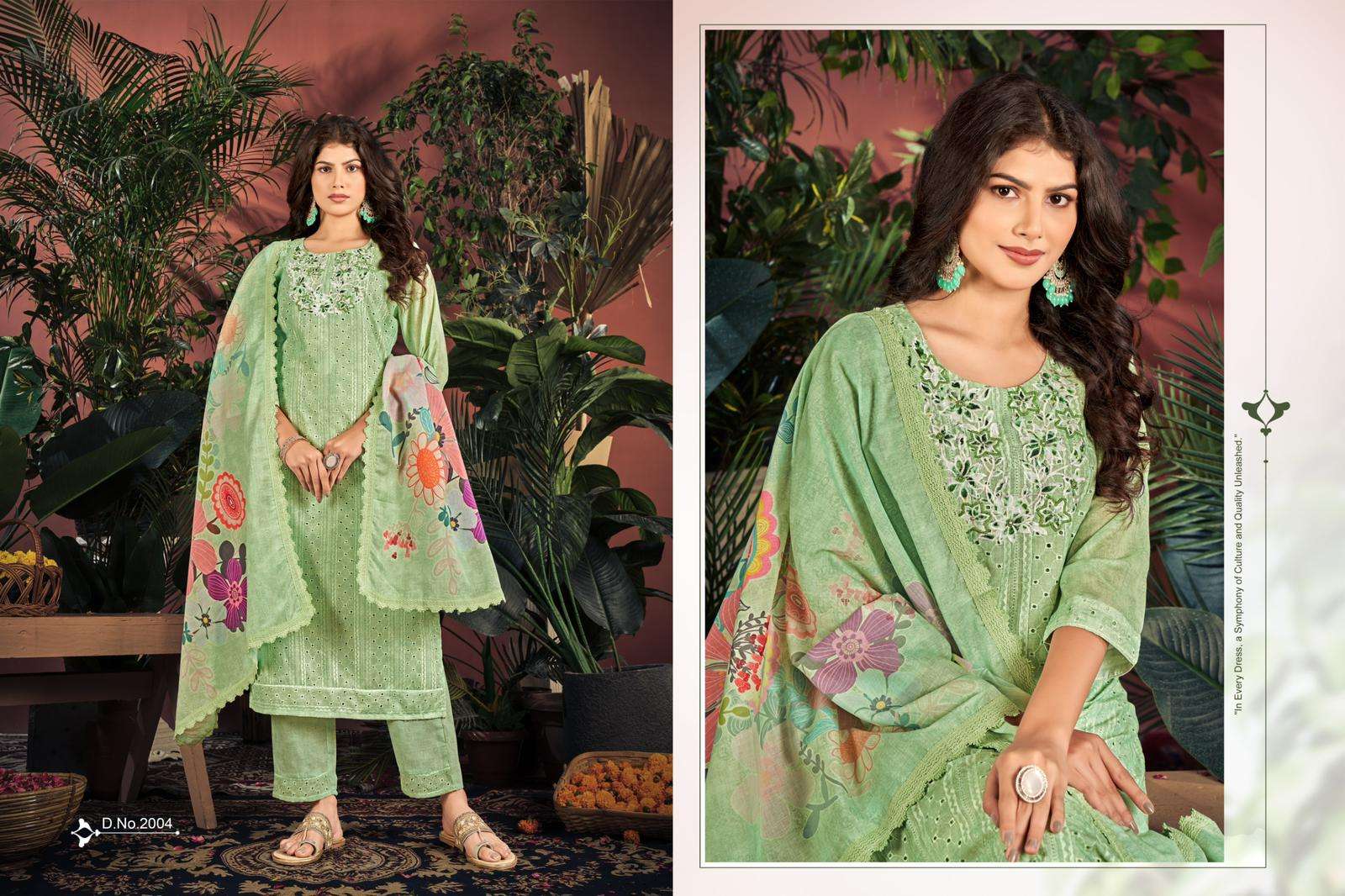 isavasyam corporation cotton chikan applique vol 2 2001-2006 series cambric cotton chikan digital party wear stich ladies collection 