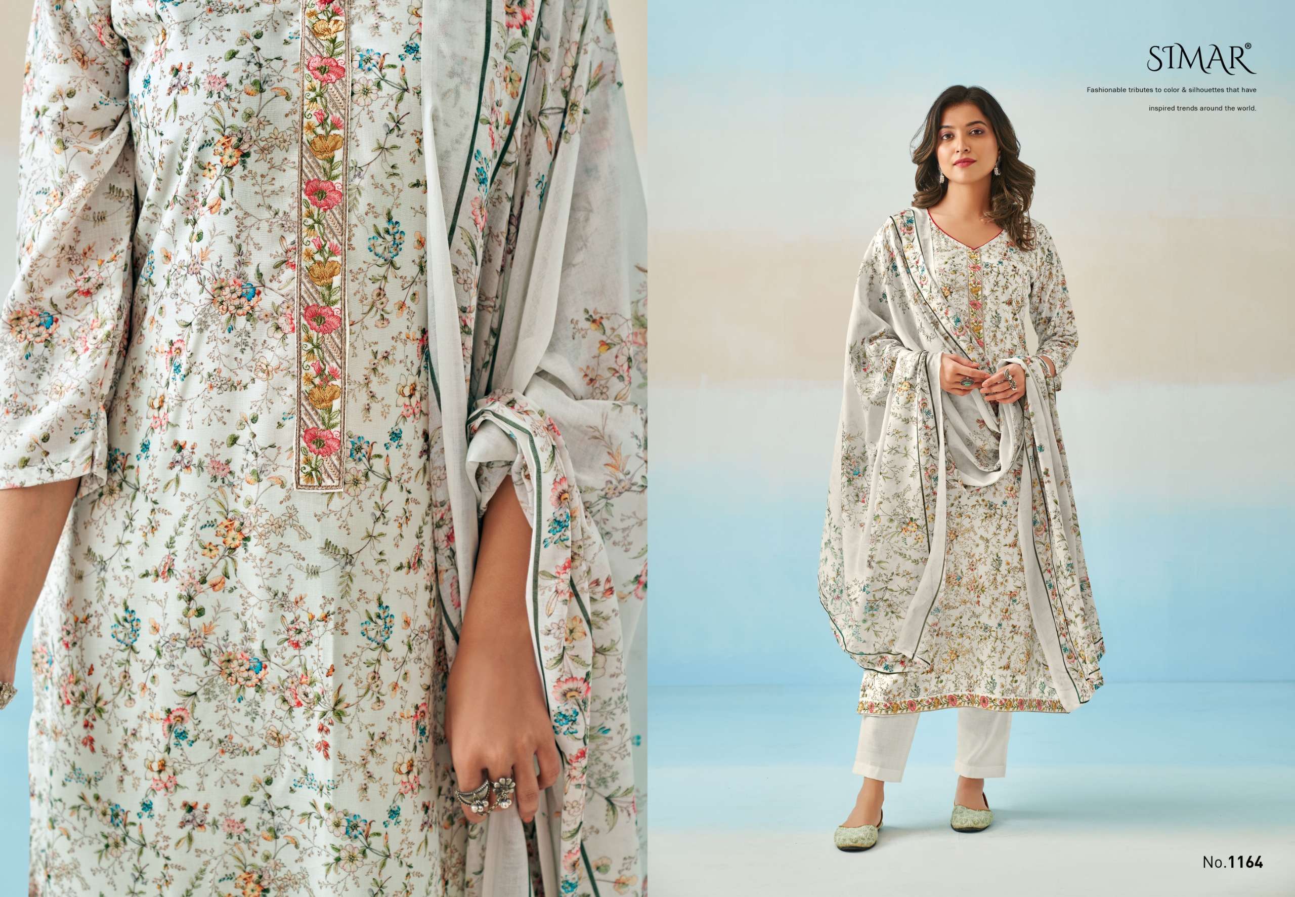 ishara by glossy 1161-1166 series indian designer cotton suits catalogue online purchasing surat gujarat 