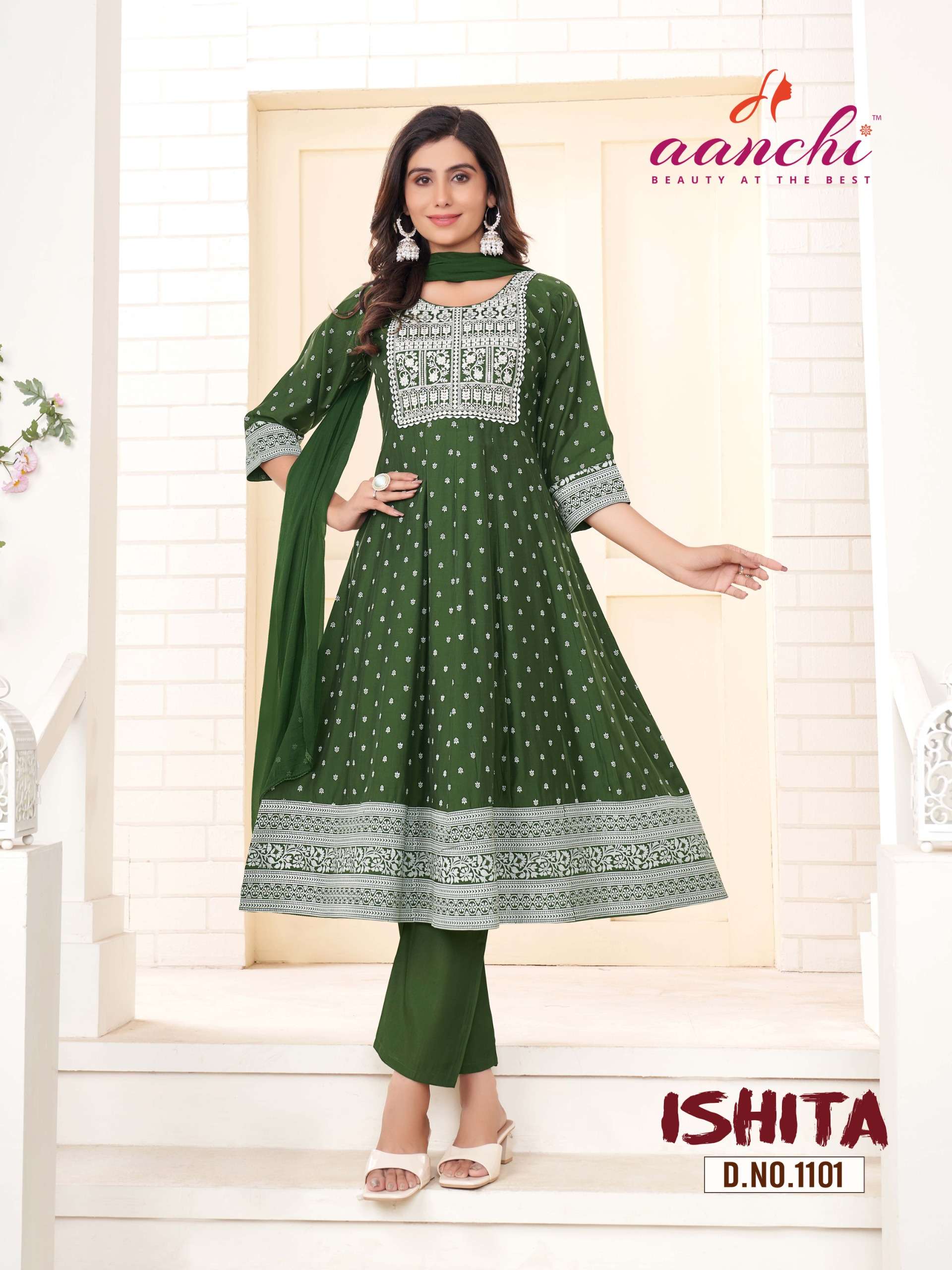 ishita by aanchi designer trendy kurtis catalogue online wholesale dealer surat gujarat