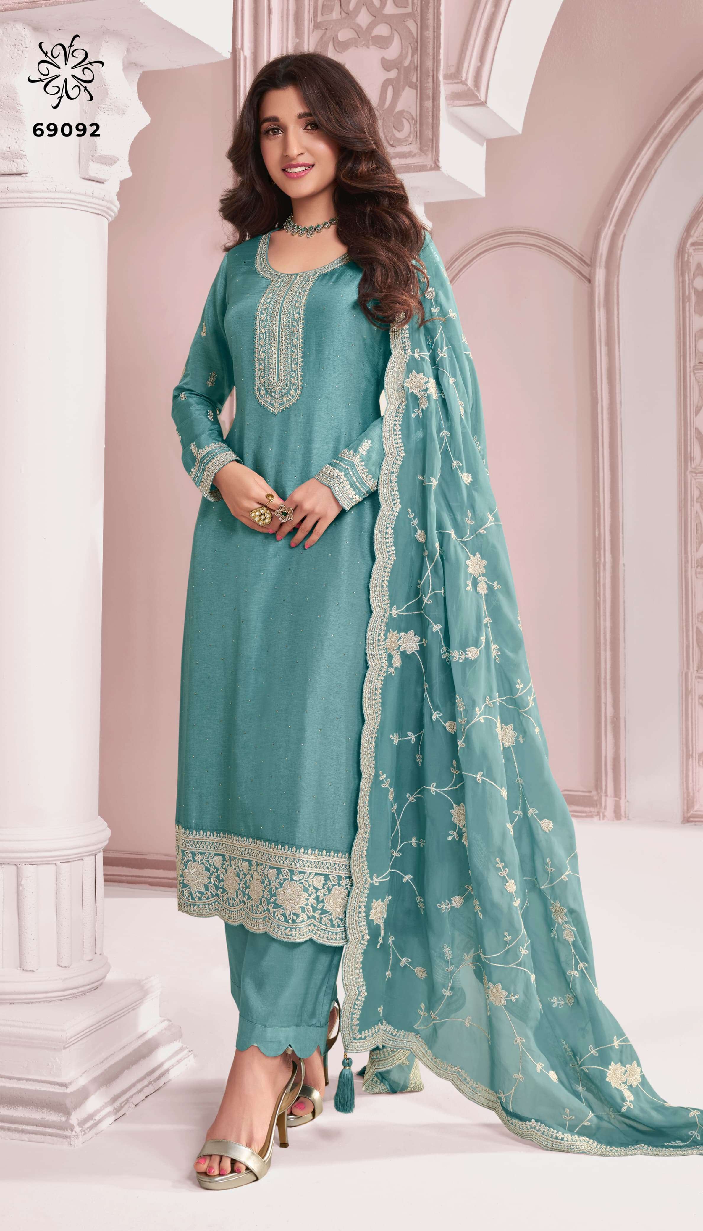 kavya by vinay fashion 69091-69096 series heavy designer indian party wear suits catalogue manufacturer surat gujarat 