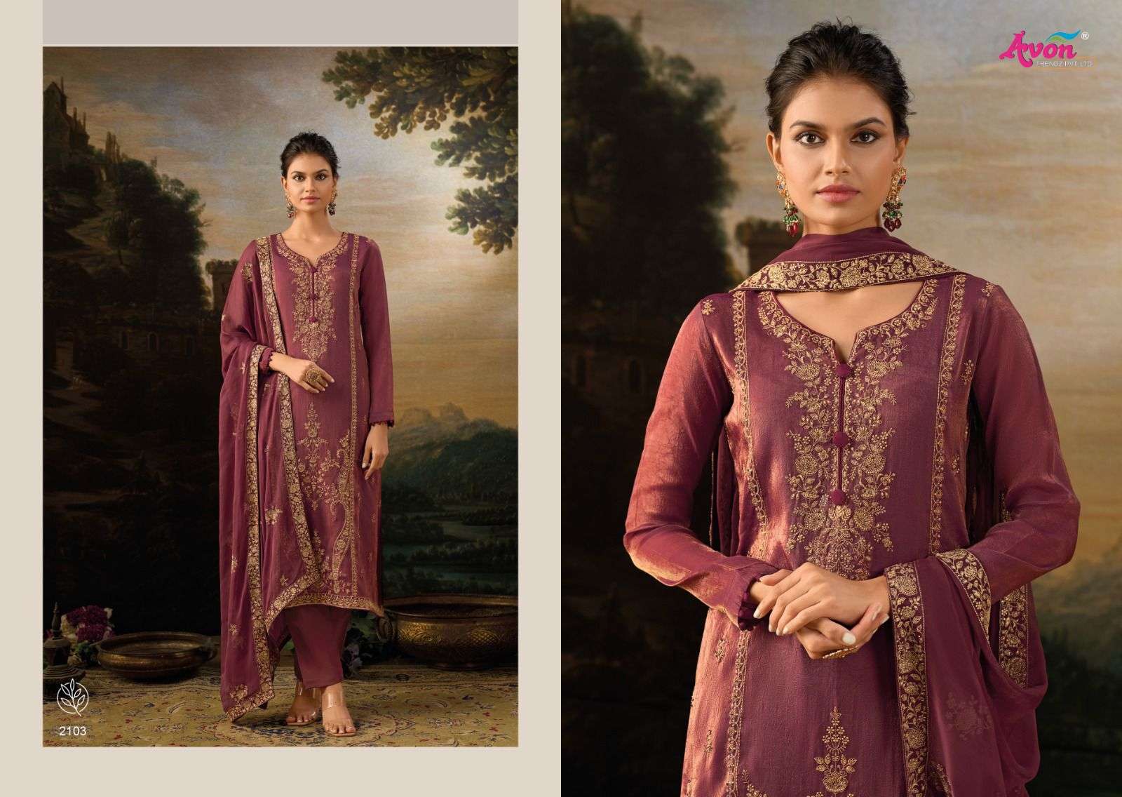 maira by avon trendz heavy deaigner party wear dress material catalogue wholesale collection surat gujarat 