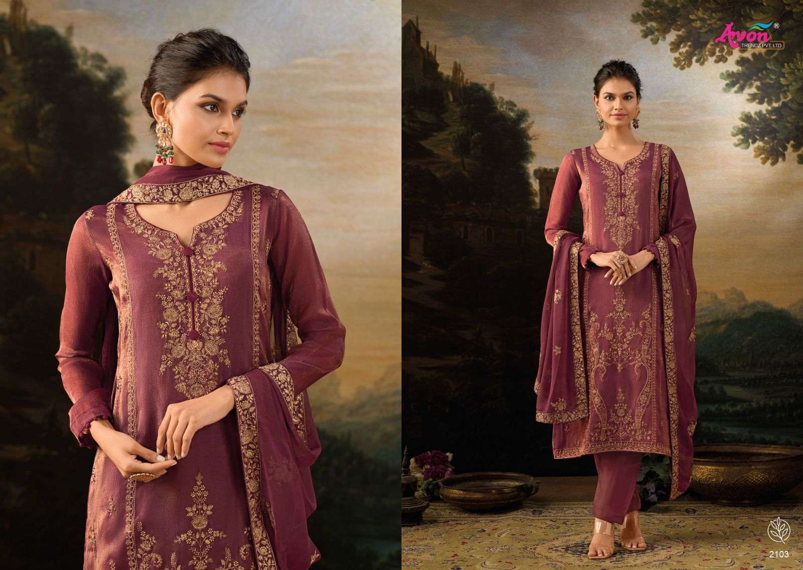 maira by avon trendz heavy deaigner party wear dress material catalogue wholesale collection surat gujarat 