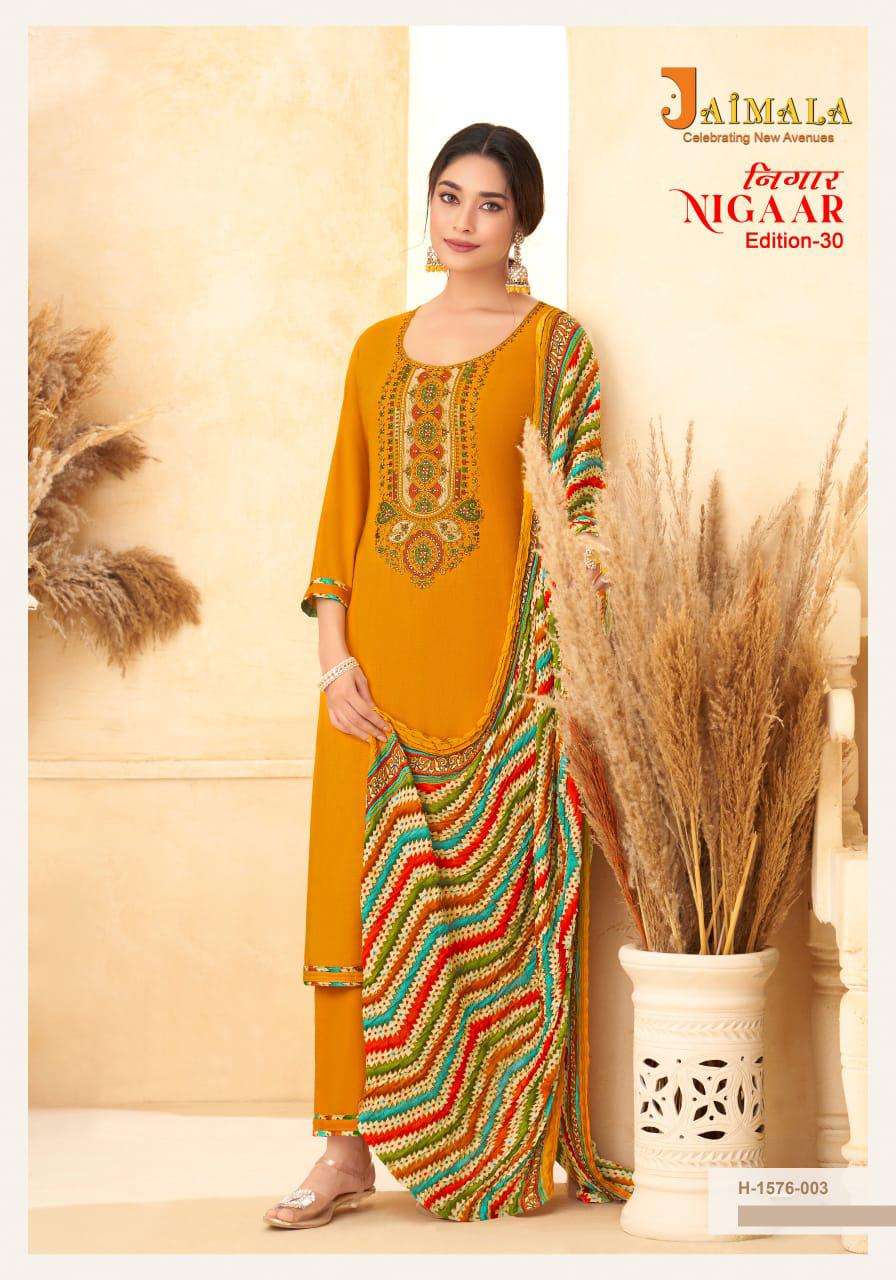 nigaar edition vol-30 by jaimala indian designer salwar suits catalogue online best rate surat gujarat