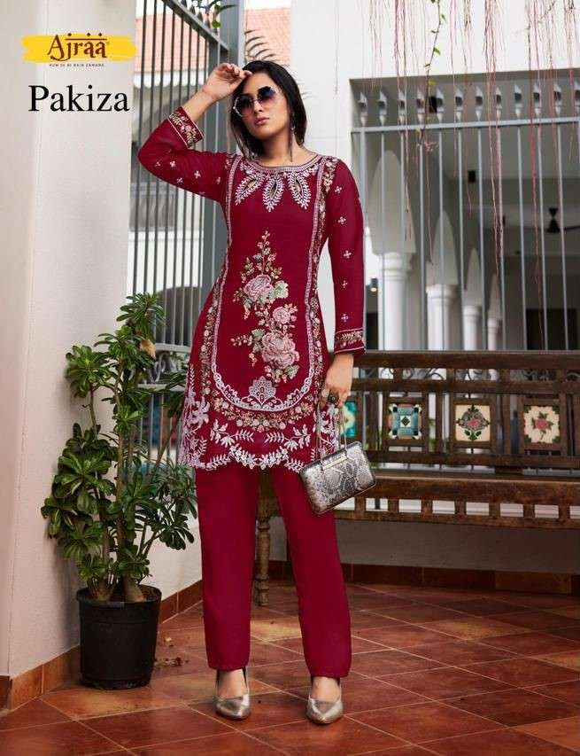 pakiza by ajraa fancy embroidered work pakistani cord set online purchasing surat gujarat 