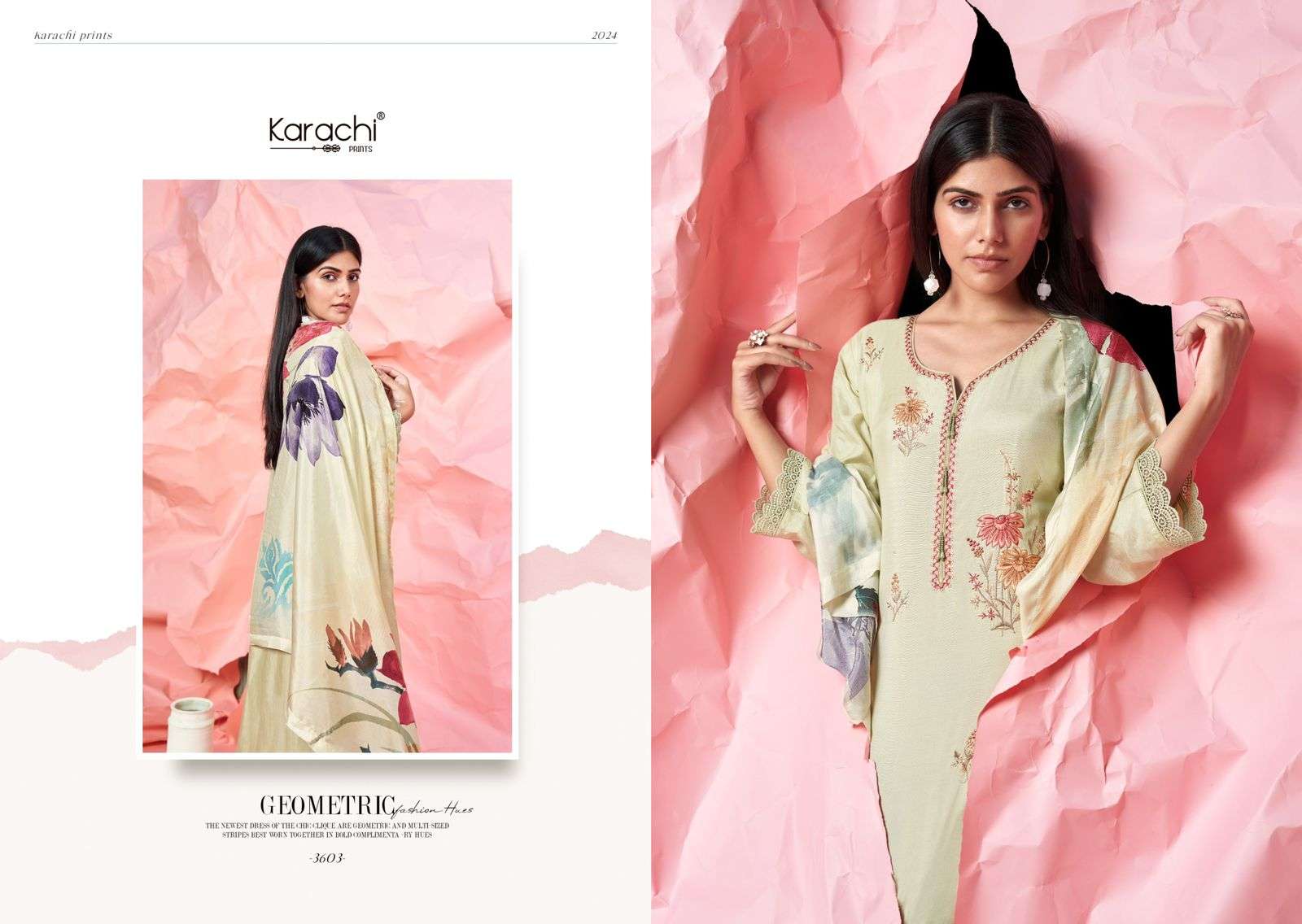 pastel love by karachi prints 3601-3604 series unstitched salwar kameez catalogue wholesale dealer surat gujarat