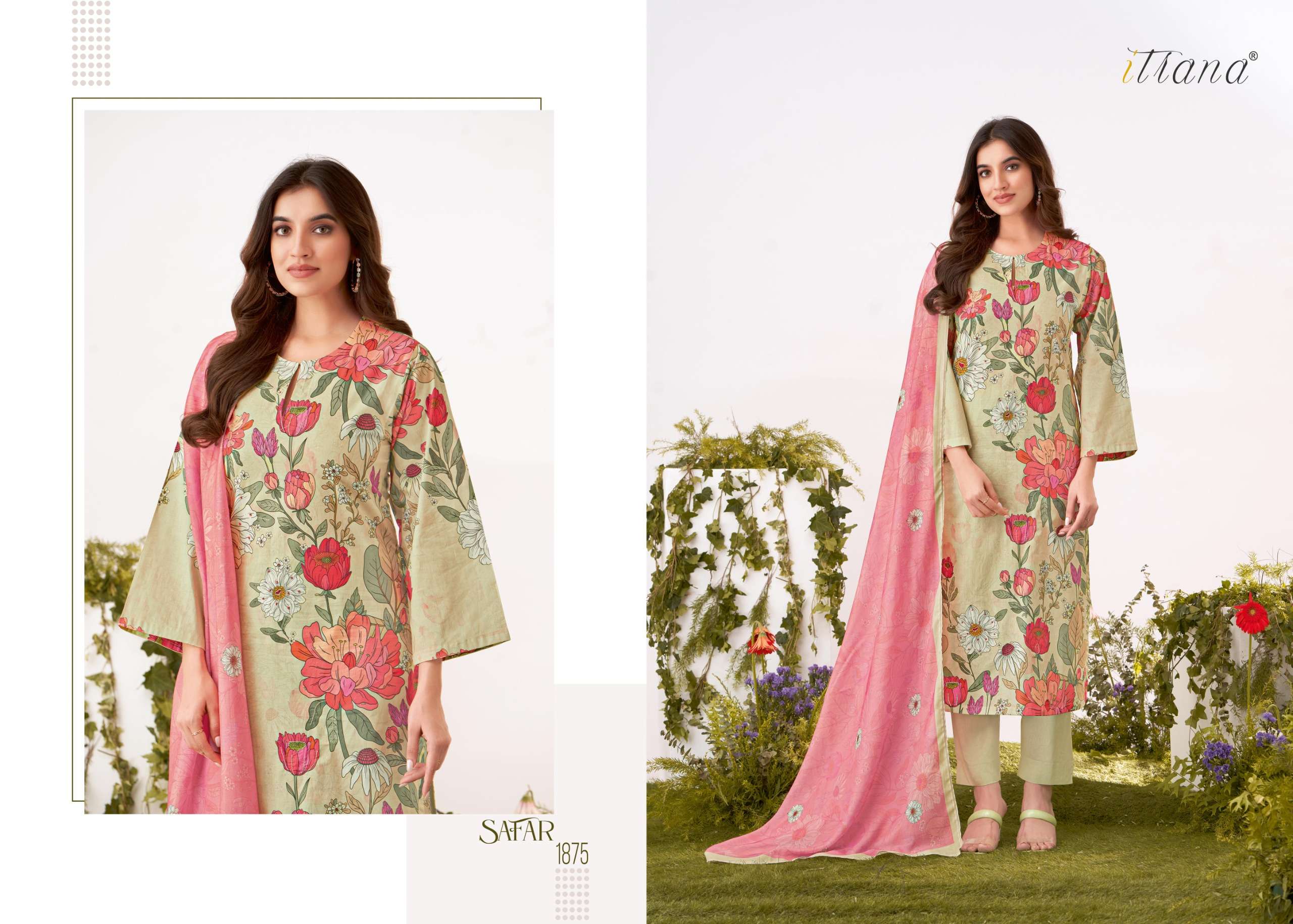 safar by itrana printed and handwork dress material catalogue online supplier surat gujarat 