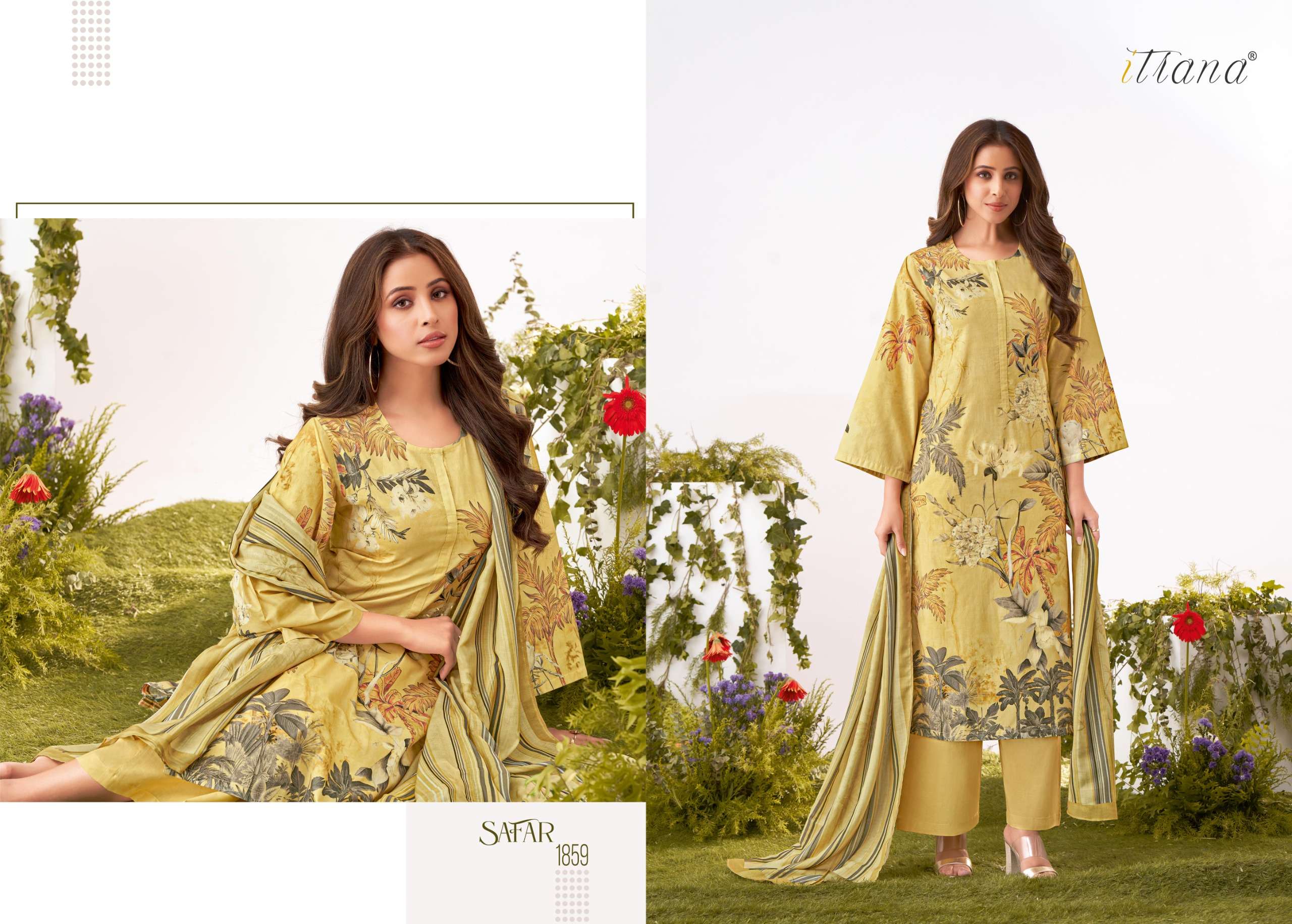 safar by itrana printed and handwork dress material catalogue online supplier surat gujarat 