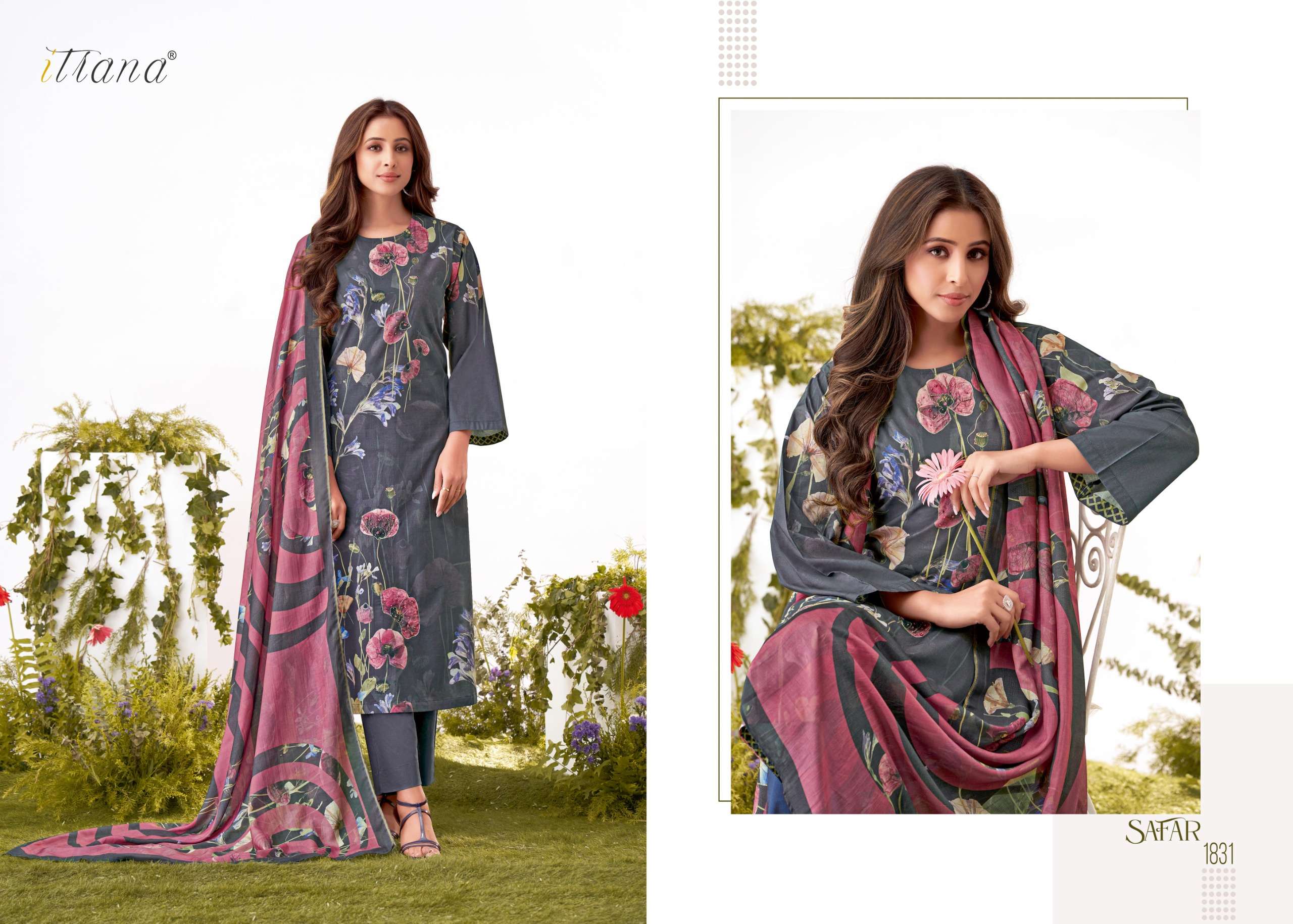 safar by itrana printed and handwork dress material catalogue online supplier surat gujarat 