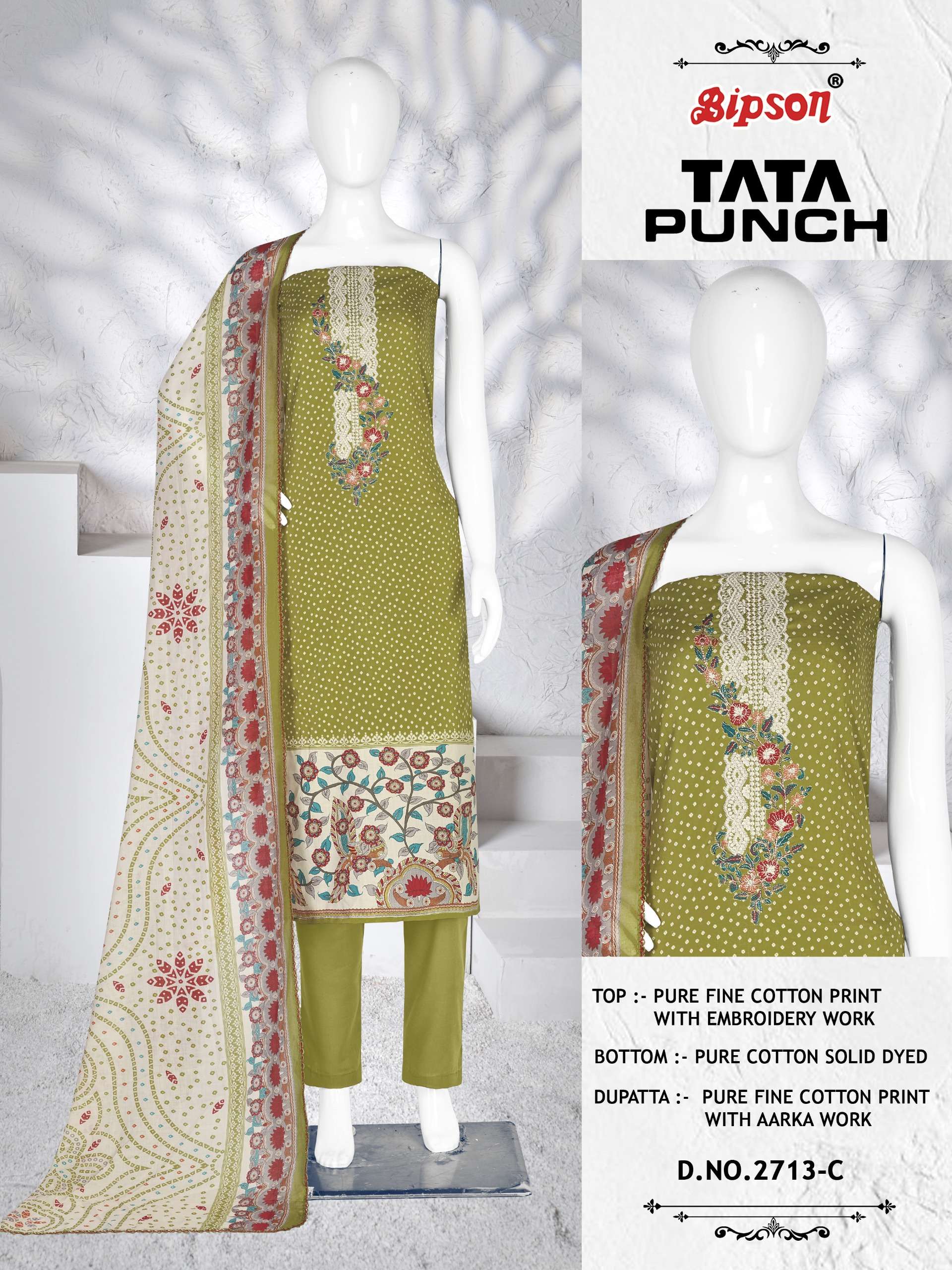 tata punch 2713 by bipson prints pure fine cotton designer salwar suits material catalogue online surat gujarat 