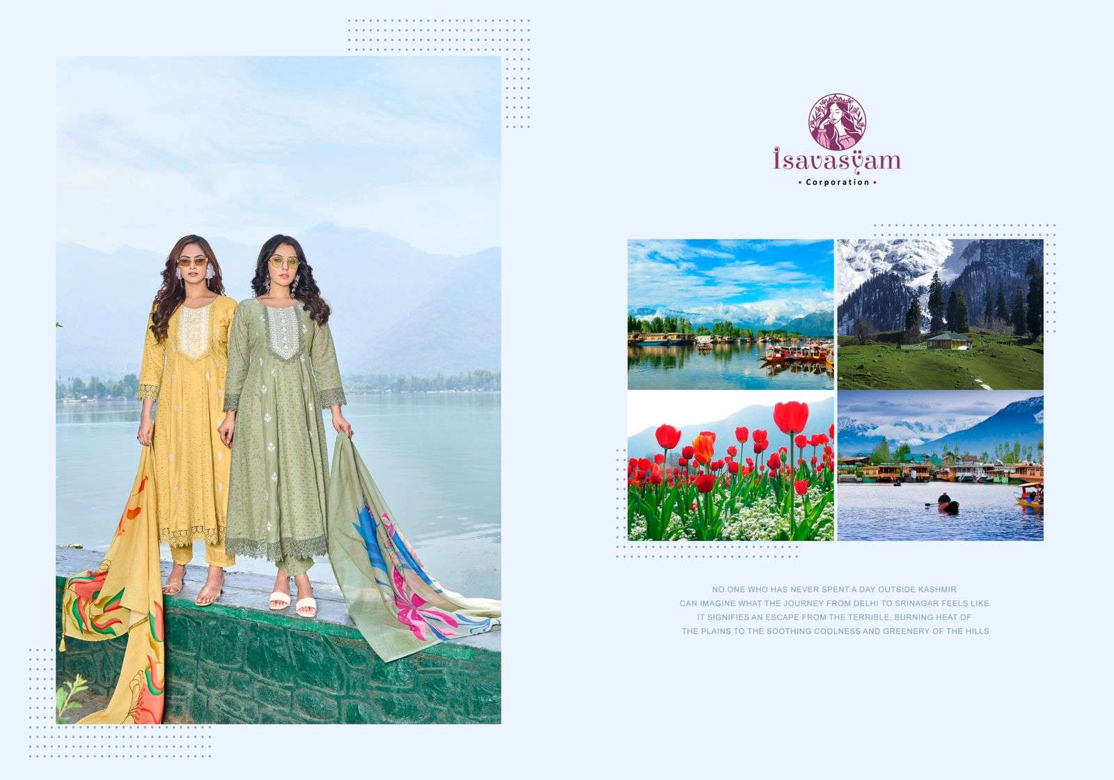 anarkali by isavasyam corporation 1001-1004 series cotton readymade salwar kameez catalogue manufacturer surat gujarat 