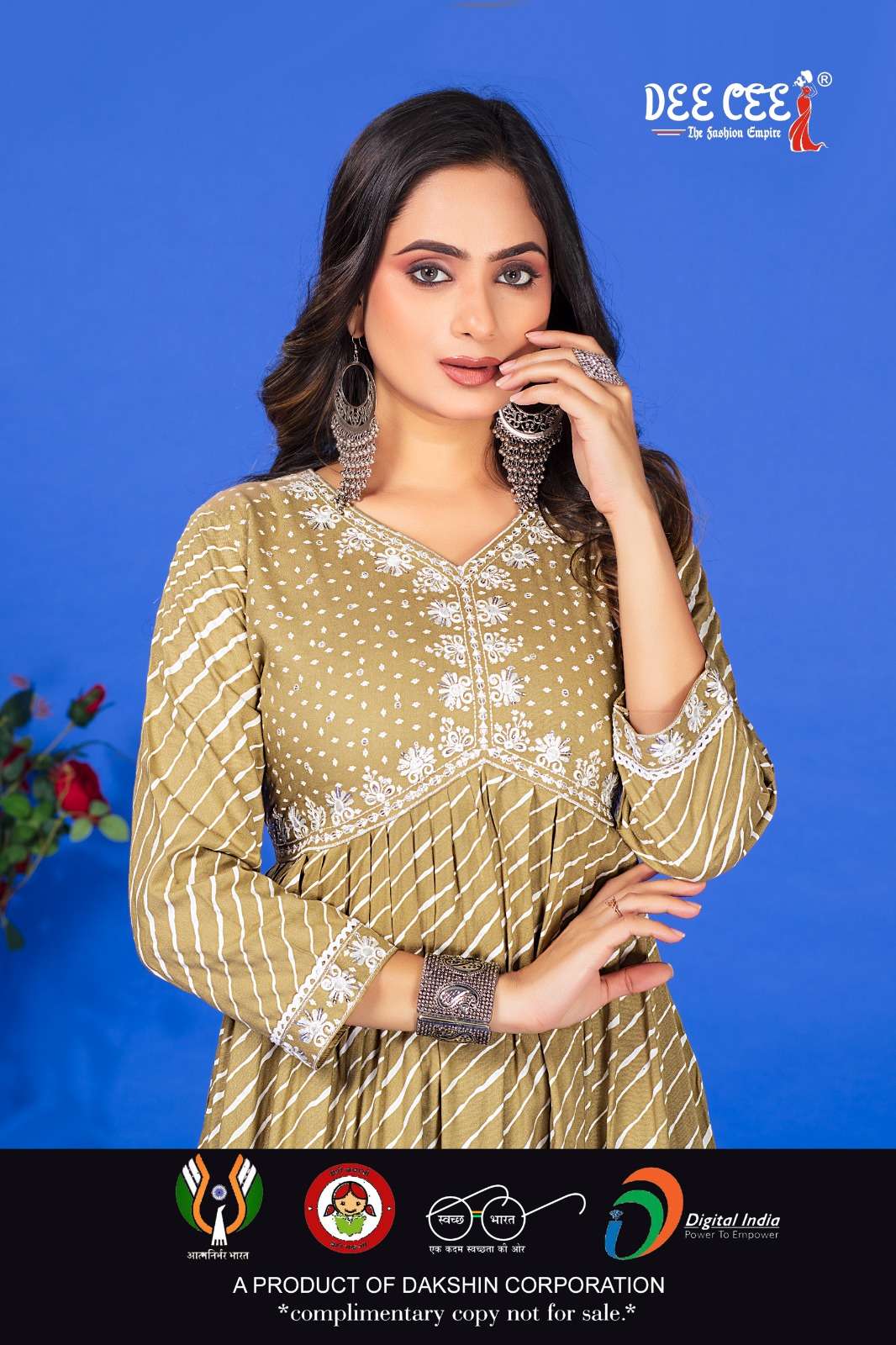 anjuba by deecee 101-106 series georgette plain designer kurtis catalogue wholesale collection surat gujarat 