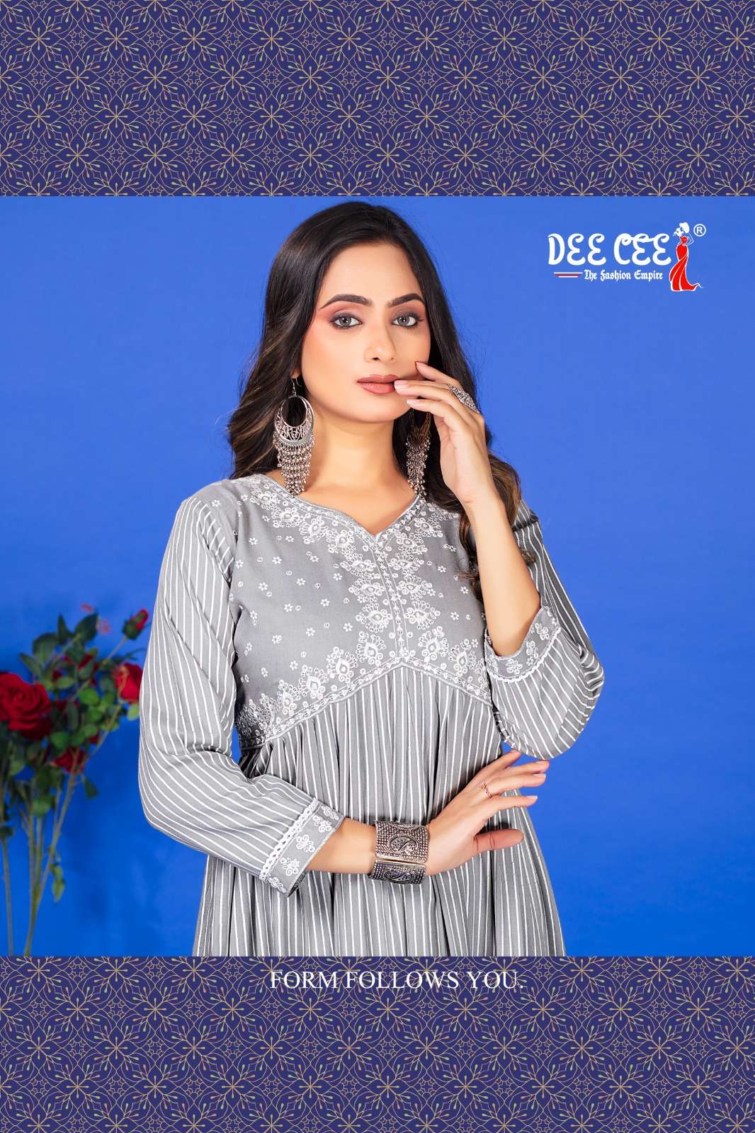 anjuba by deecee 101-106 series georgette plain designer kurtis catalogue wholesale collection surat gujarat 