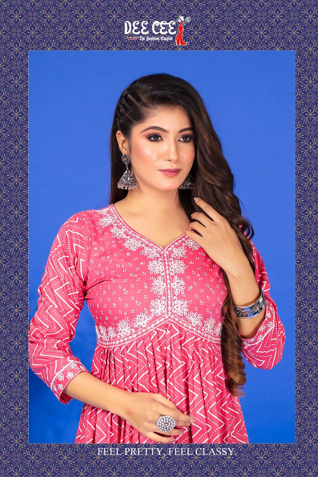 anjuba by deecee 101-106 series georgette plain designer kurtis catalogue wholesale collection surat gujarat 