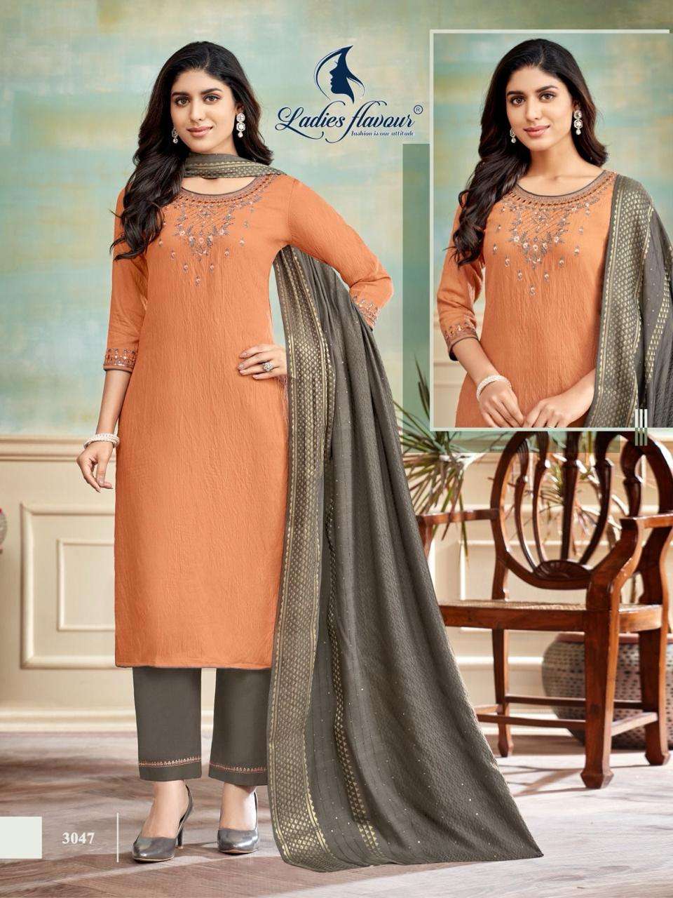 blue stone by ladies flavour 3043 3048 series trendy designer kurtis latest catalogue design 2024