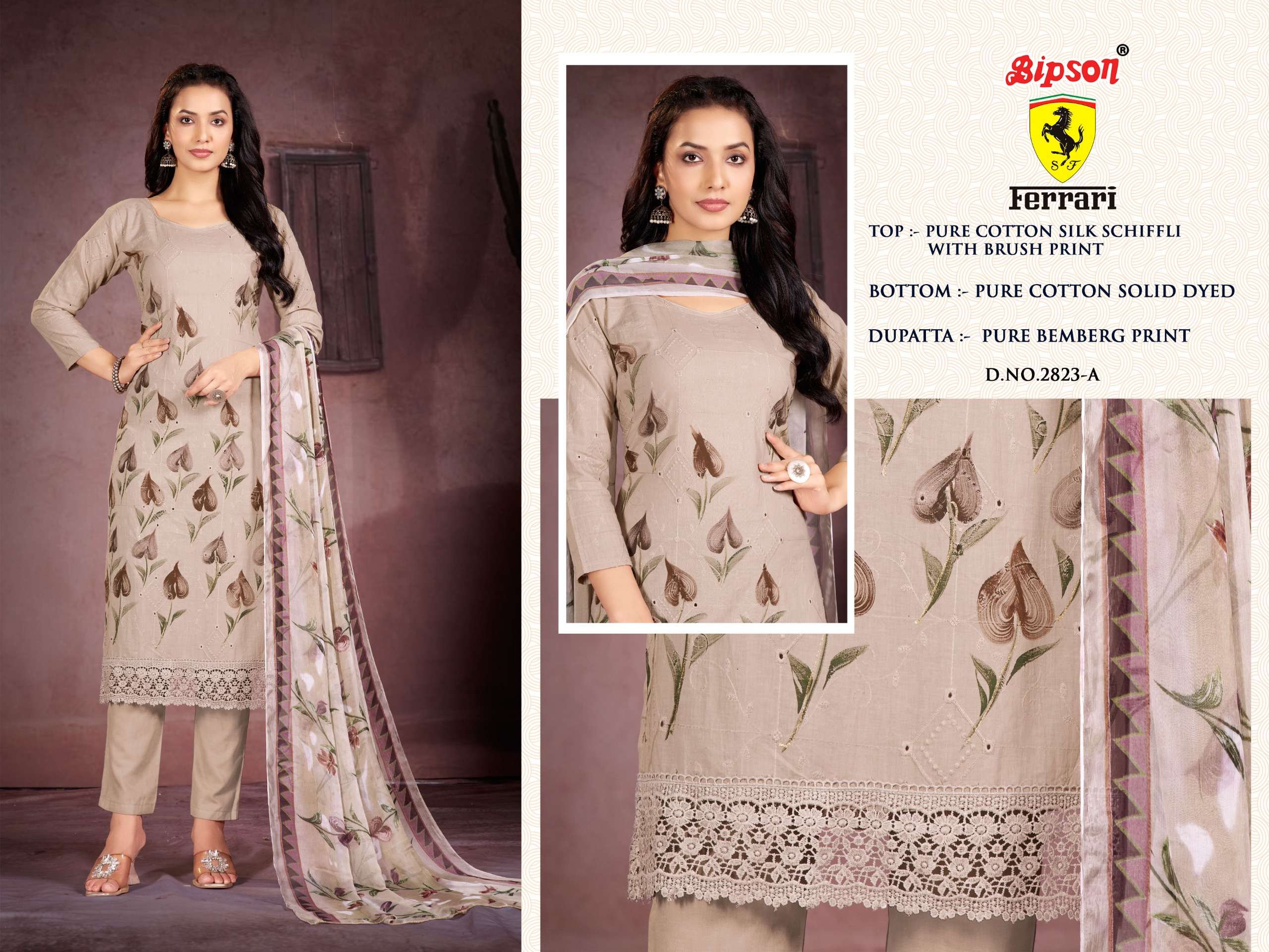 ferrari 2823 by bipson prints pure cotton silk designer salwar kameez catalogue online surat gujarat 