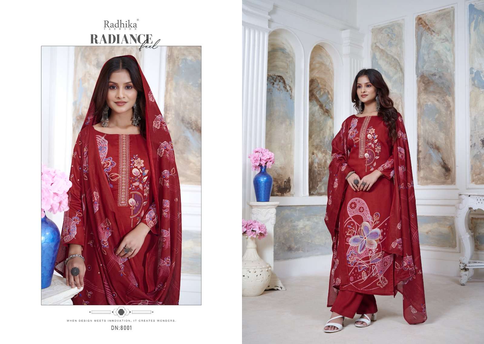 gulzar by radhika fashion 8001-8006 series unstich salwar kameez catalogue online dealer surat gujarat 