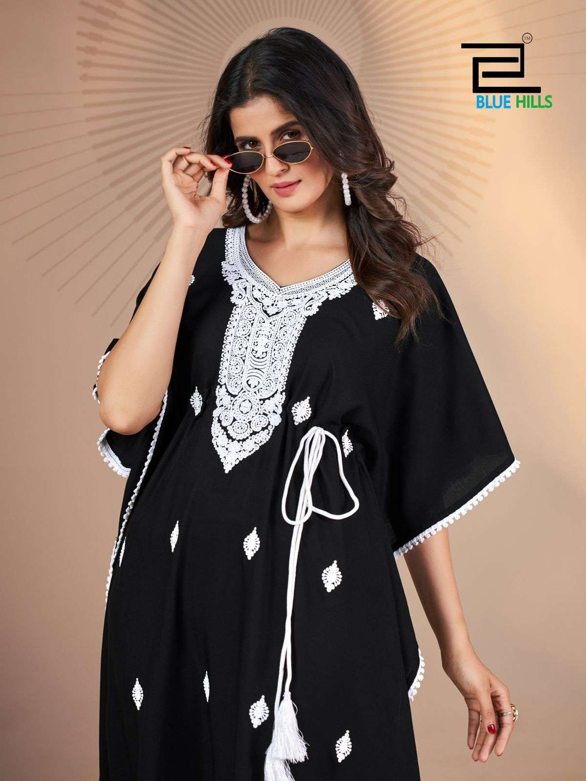 honey nx by bluehills embroidey work rayon kaftan catalogue manufacturer surat gujarat 