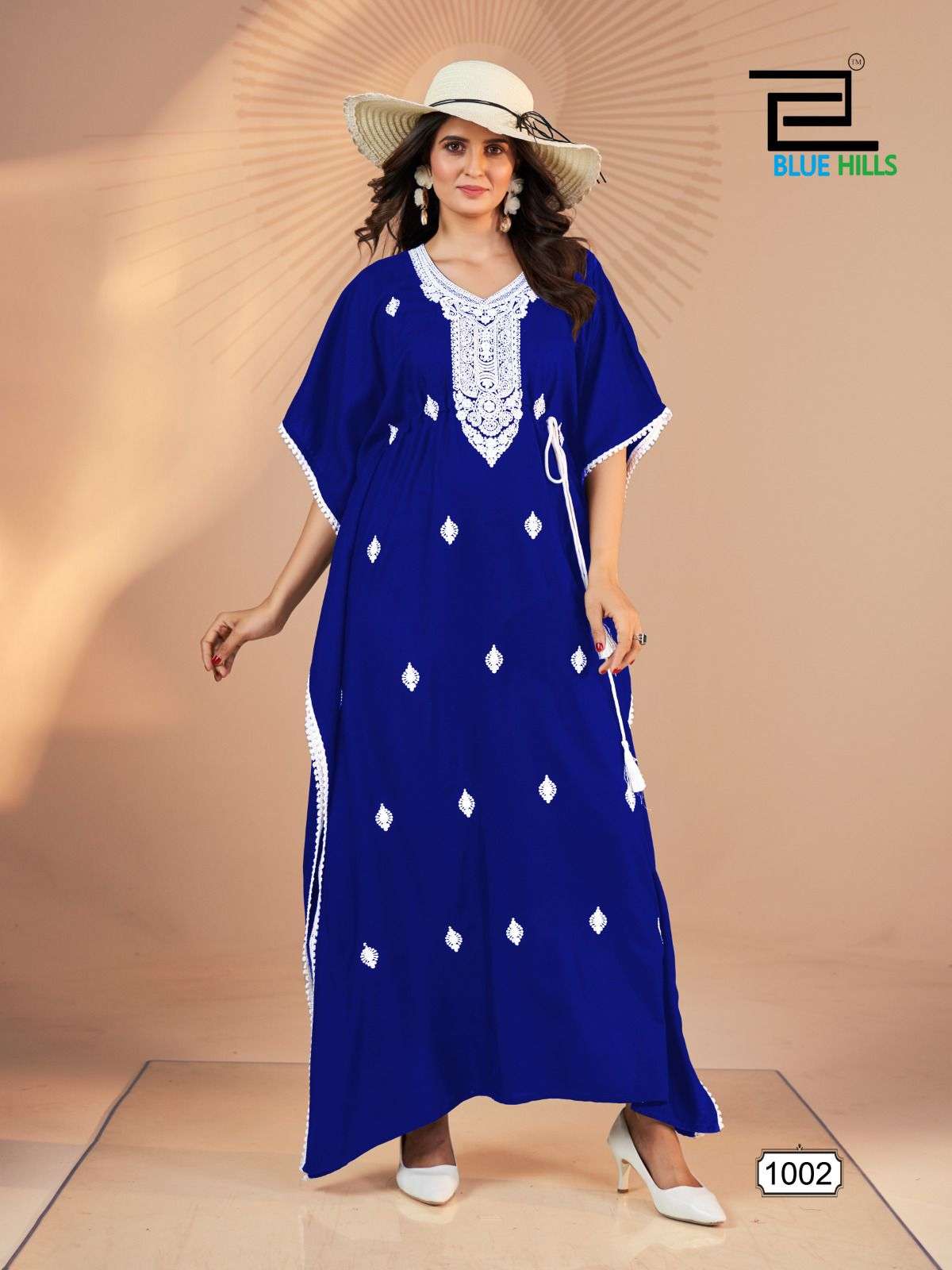 honey nx by bluehills embroidey work rayon kaftan catalogue manufacturer surat gujarat 