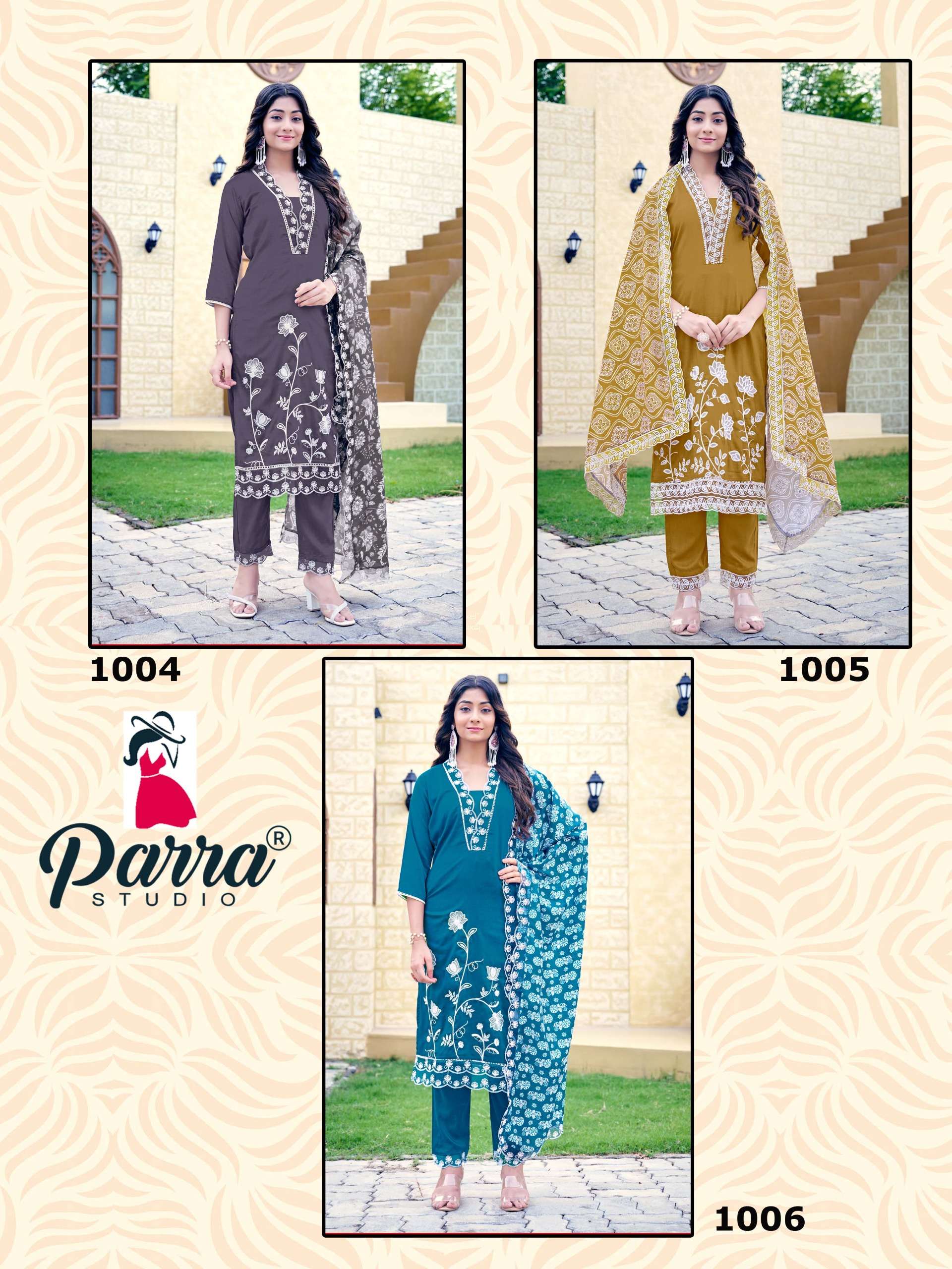 kajal by parra studio 1001-1006 decent look designer kurtis catalogue wholesale market surat gujarat 