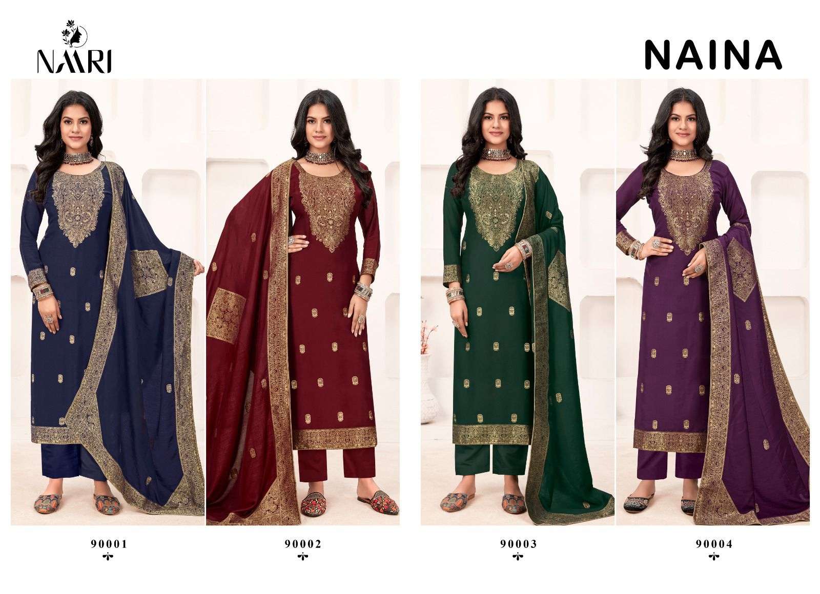 naina by naari 90001-90004 series exclusive designer salwar kameez catalogue best rate surat gujarat 
