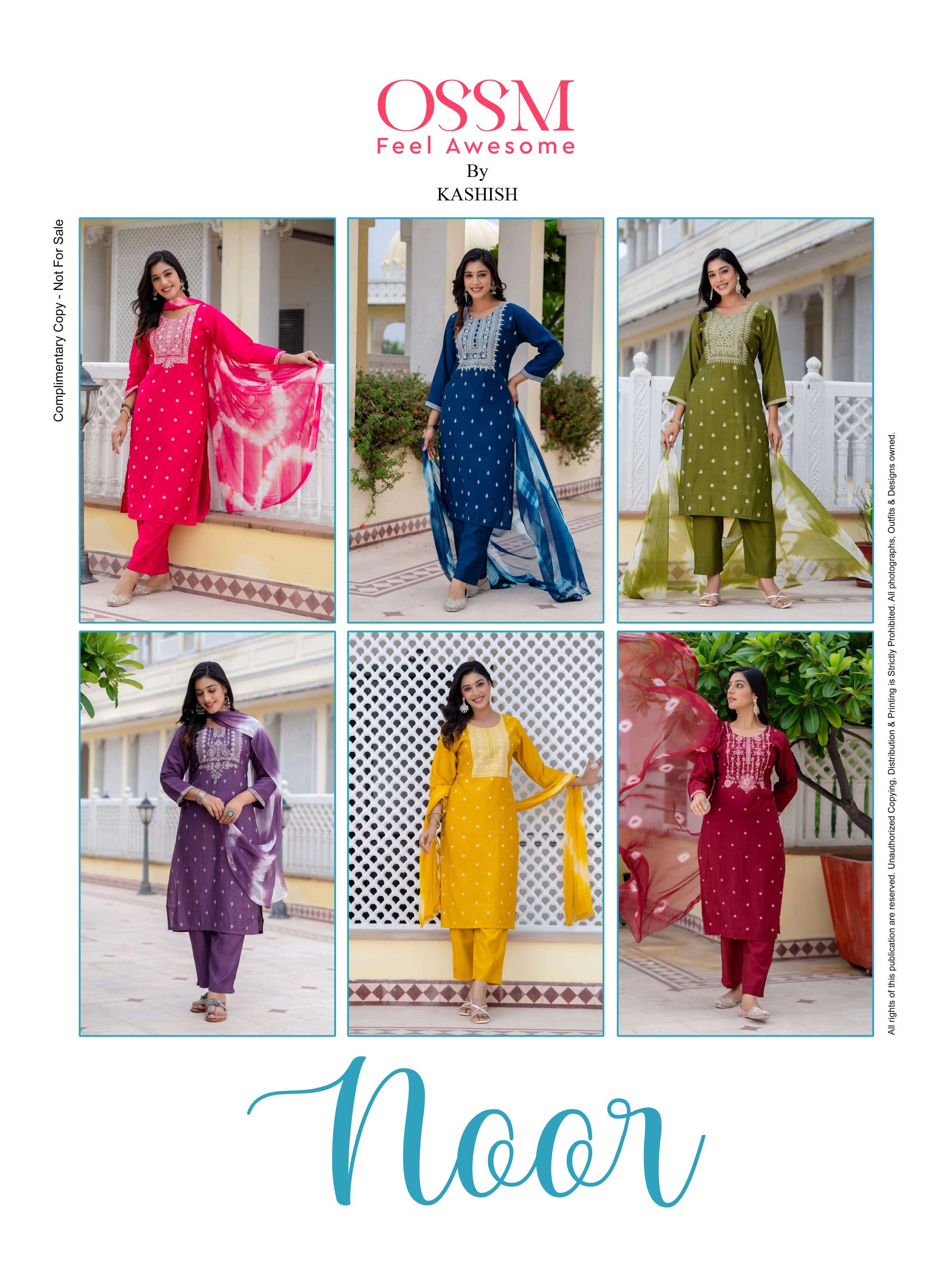 noor by ossm 101-106 series designer decent look kurtis catalogue online purchasing surat gujarat 