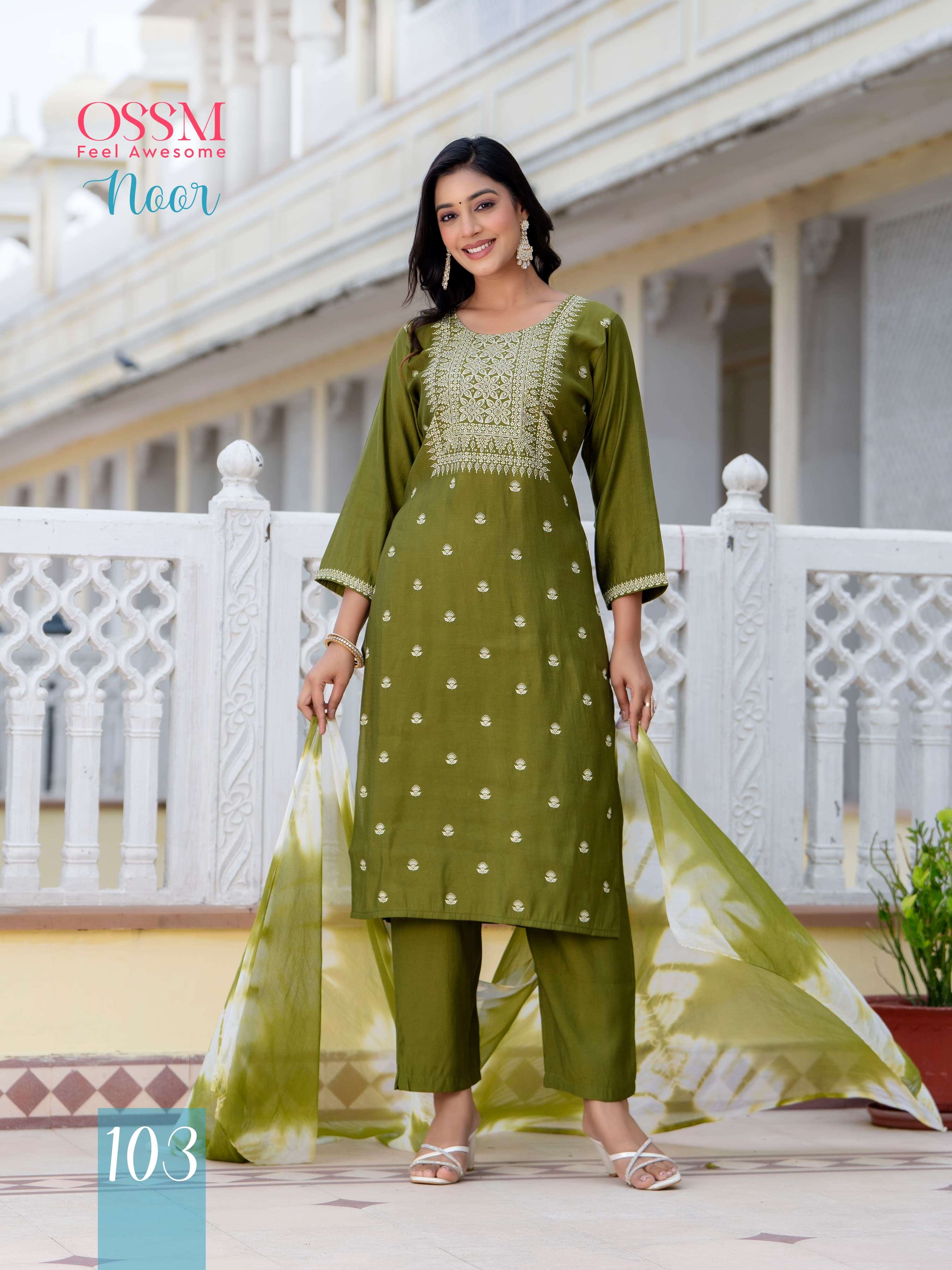noor by ossm 101-106 series designer decent look kurtis catalogue online purchasing surat gujarat 
