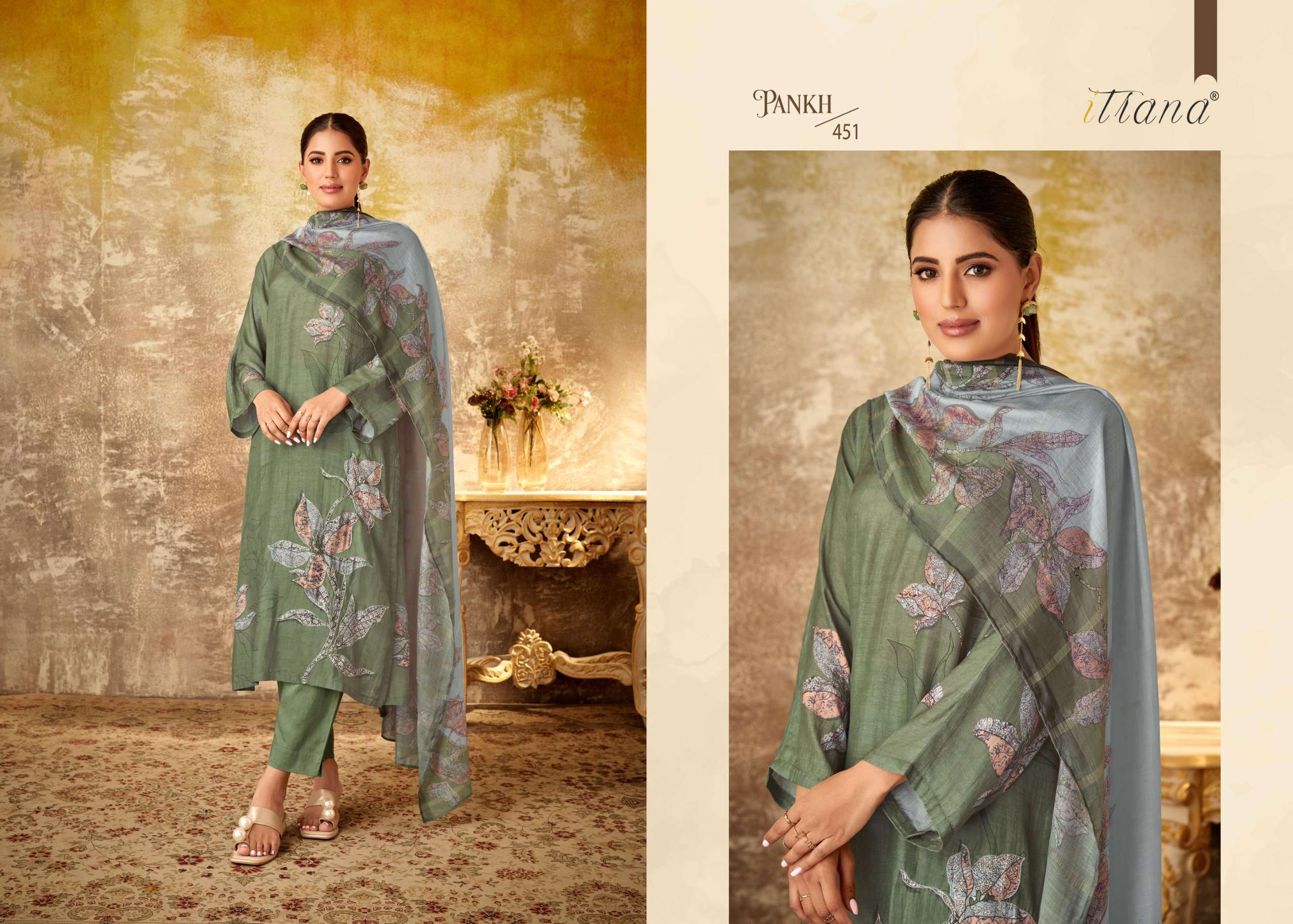 pankh by itrana muslin silk designer salwar kameez catalogue online dealer surat gujarat 