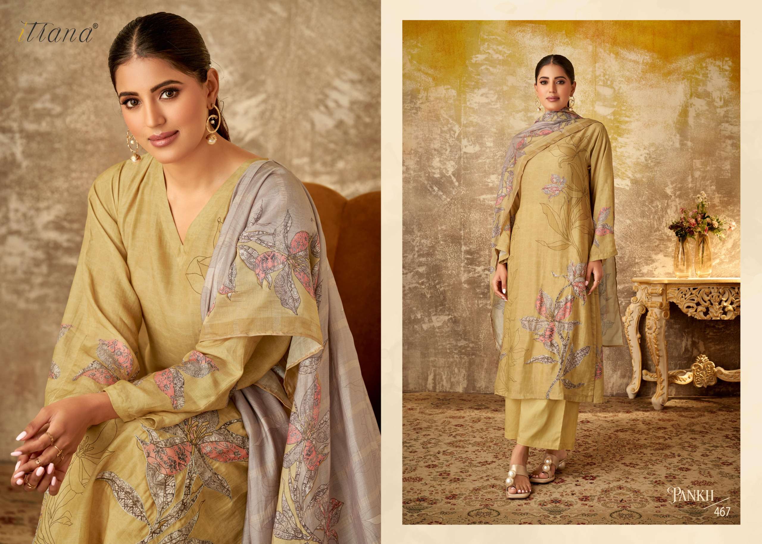 pankh by itrana muslin silk designer salwar kameez catalogue online dealer surat gujarat 