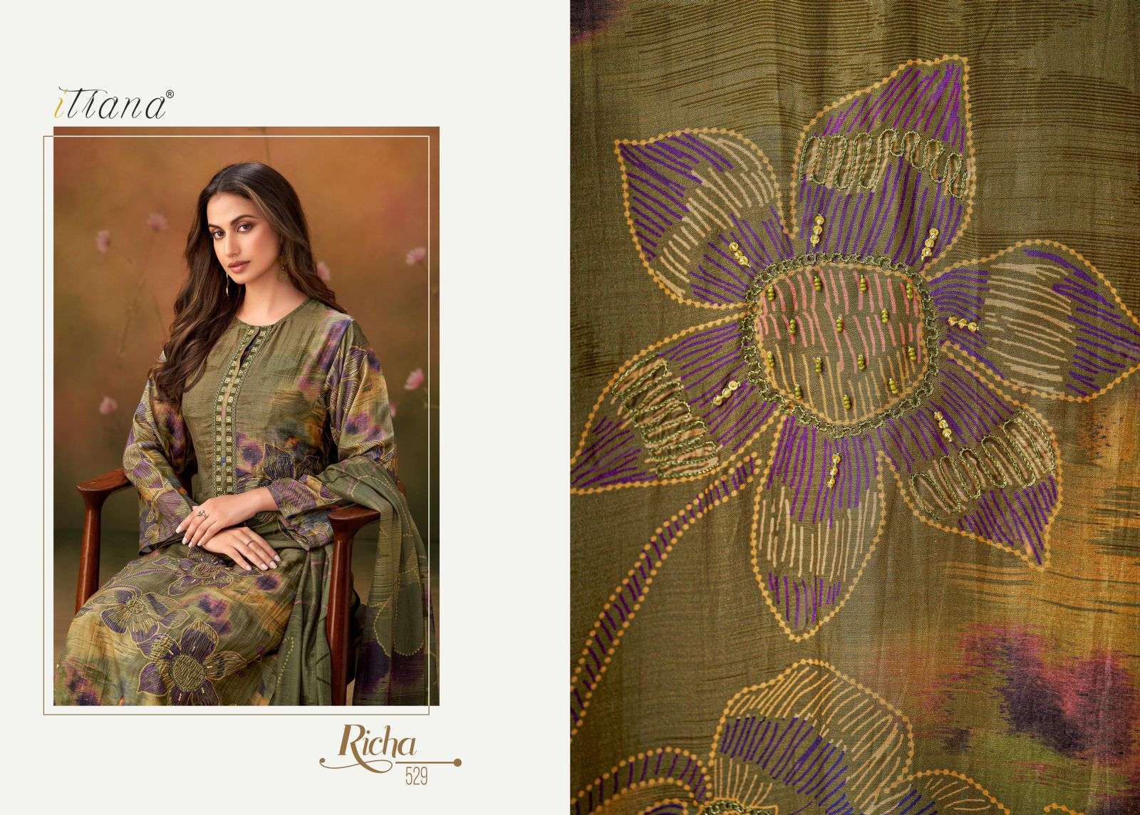 richa by itrana digital printed with handwork dress catalogue online collection surat gujarat 