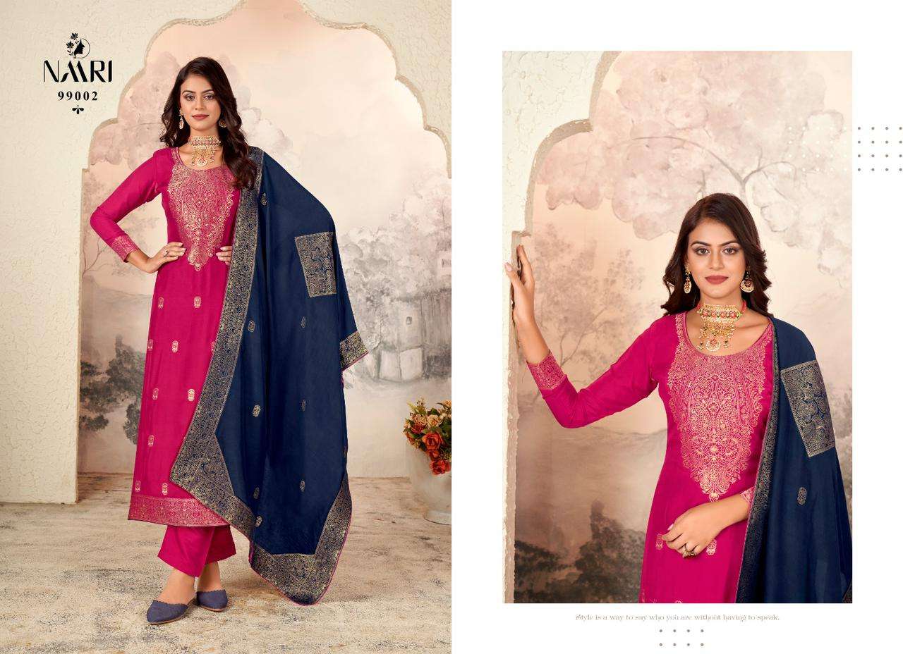 vanya by naari 99001-99004 series muslin jacquard salwar kameez catalogue wholesale collection surat gujarat 