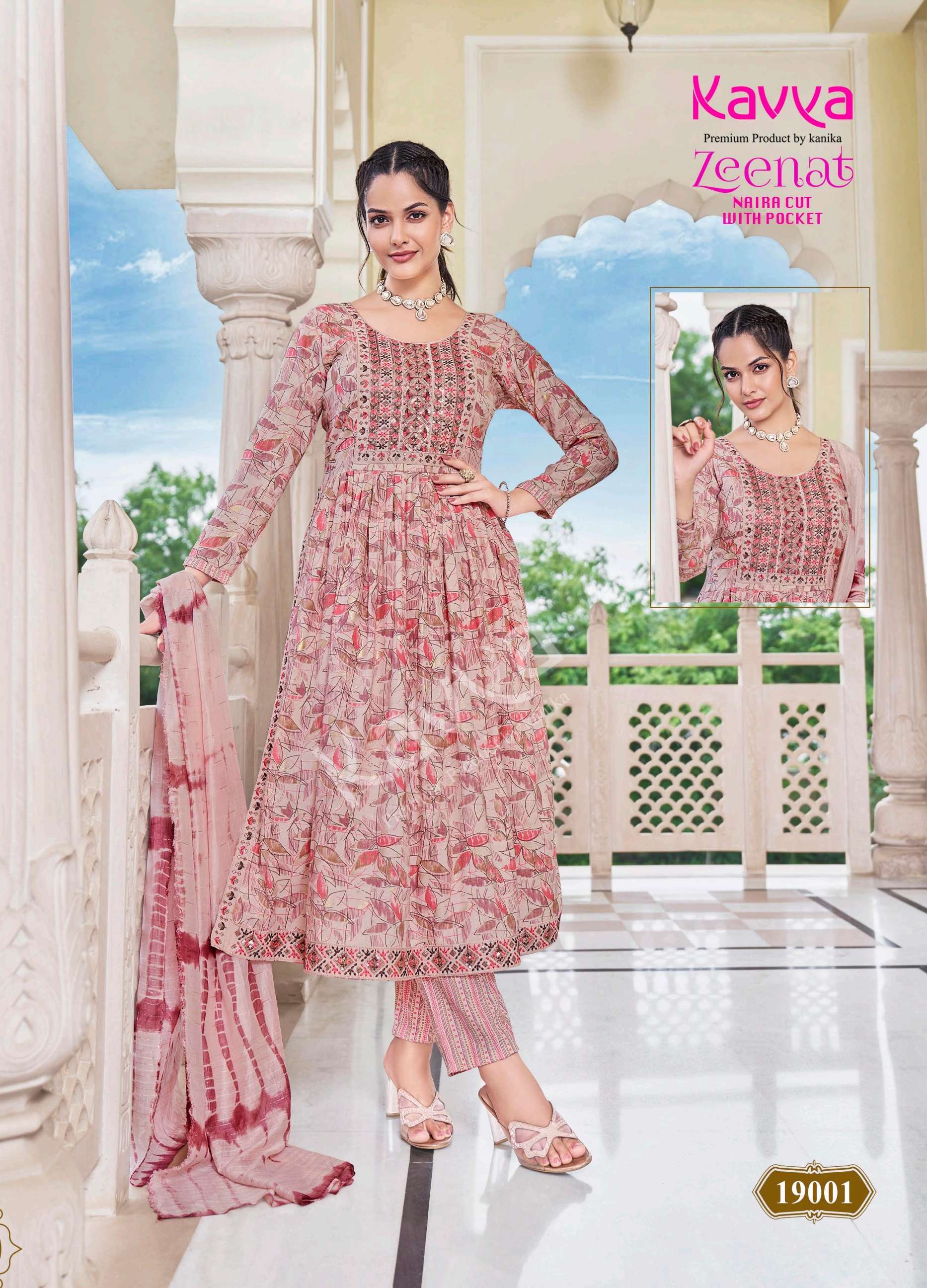 zeenat vol 19 by kavya 19001 19010 series nayra cut designer kurtis catalogue online best rate surat gujarat