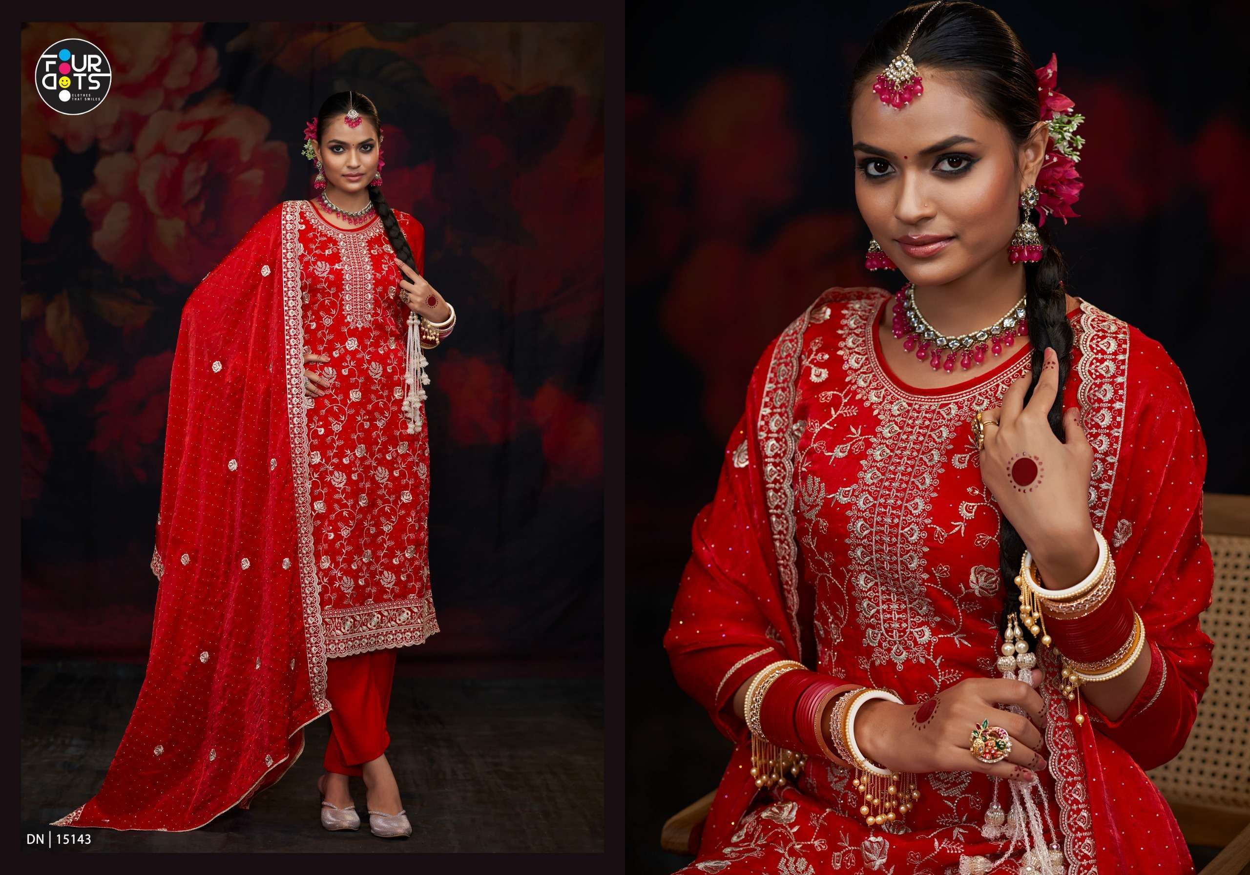 antara by fourdots stylish with fancy work viscose dress material catalogue manufacturer surat gujarat 