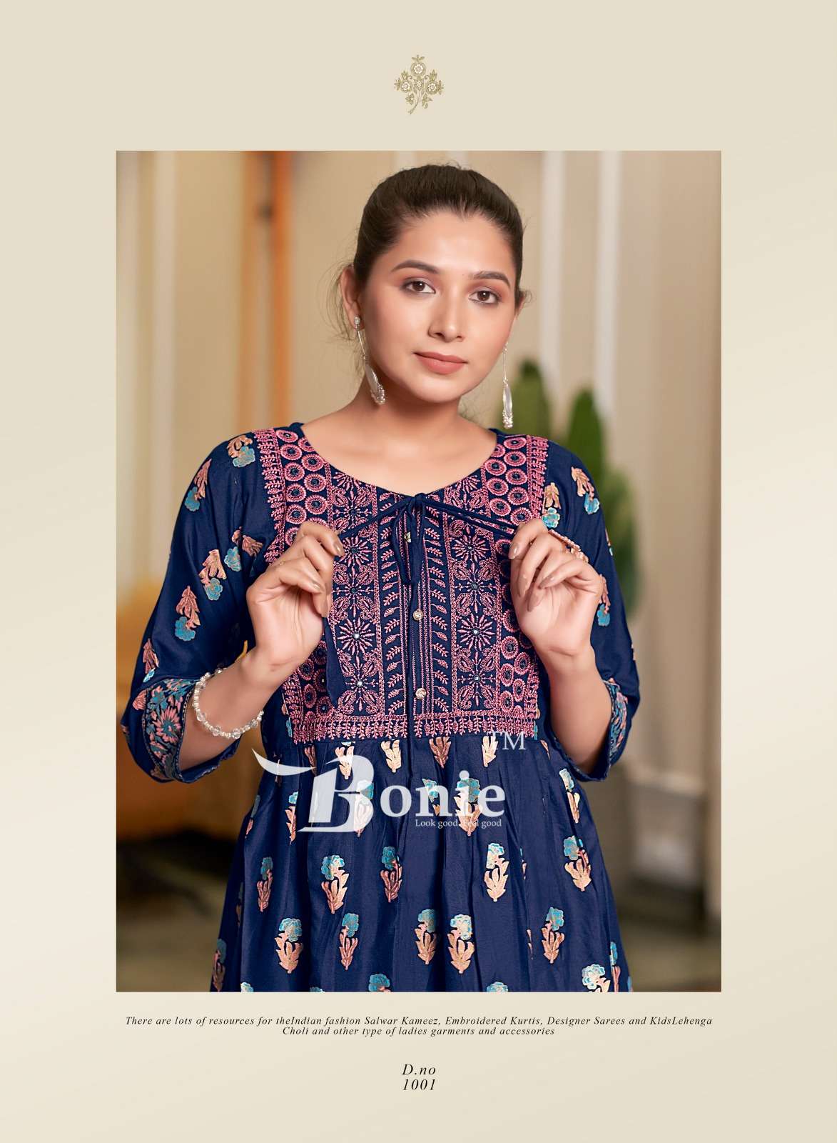 bonie nikki 1001-1006 series designer rayon tunic top catalogue buy online dealer surat 
