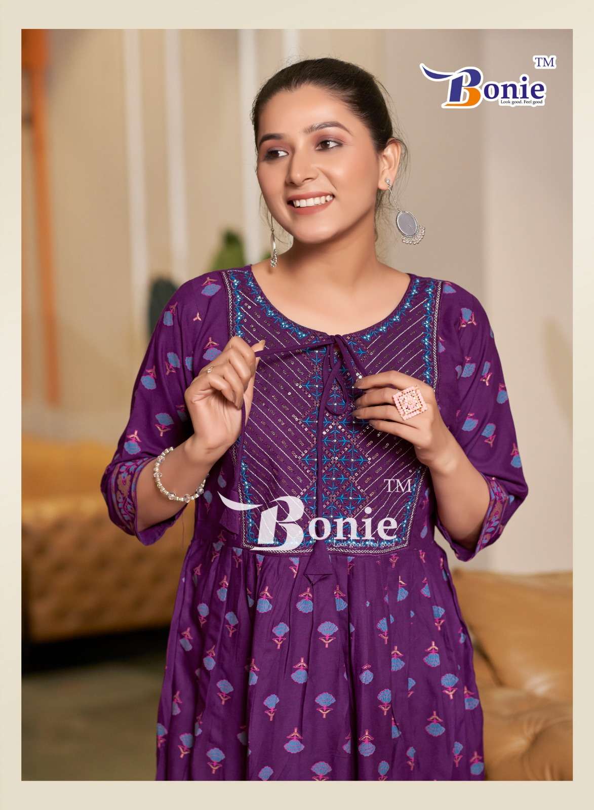 bonie nikki 1001-1006 series designer rayon tunic top catalogue buy online dealer surat 