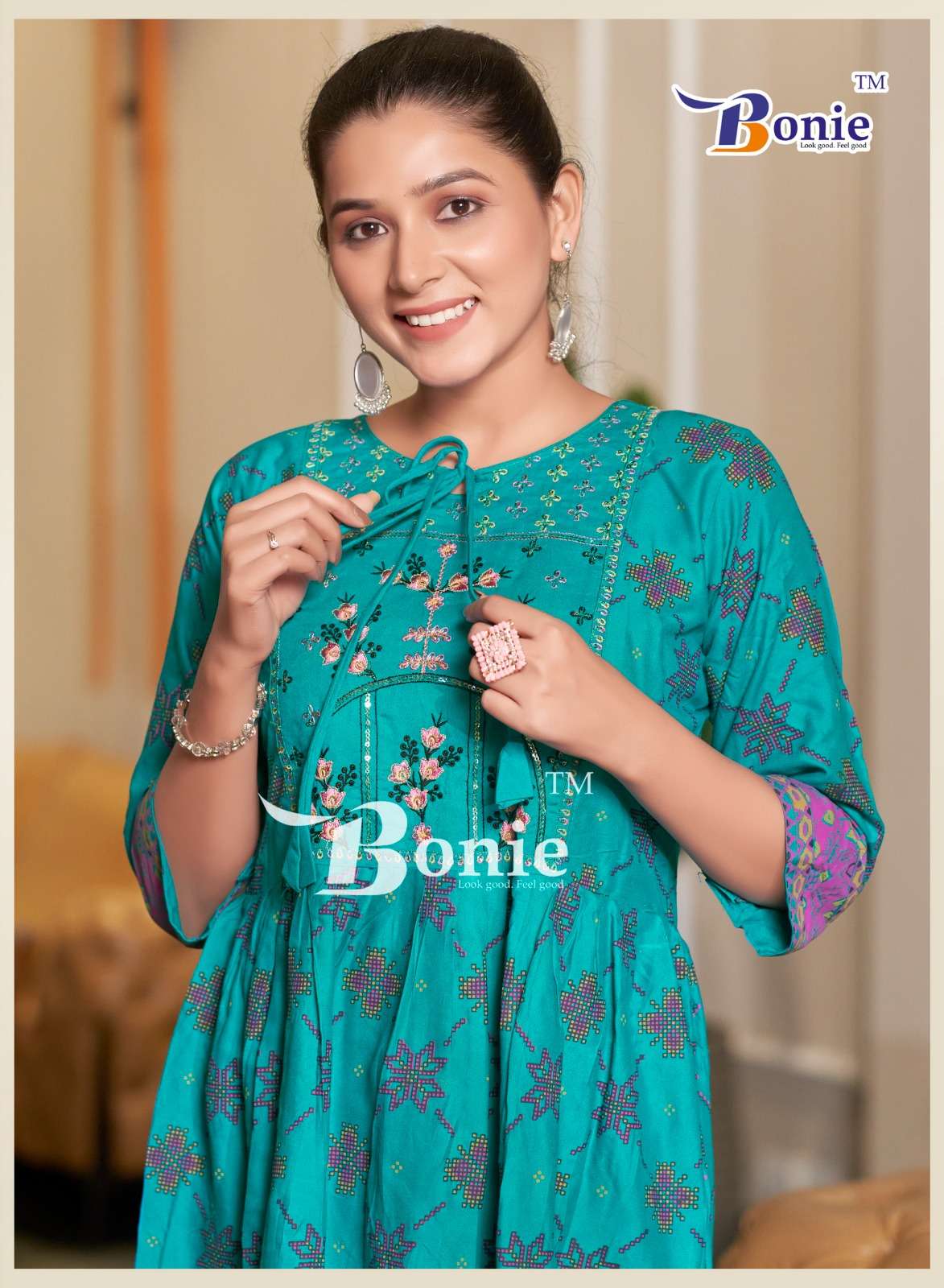 bonie nikki 1001-1006 series designer rayon tunic top catalogue buy online dealer surat 